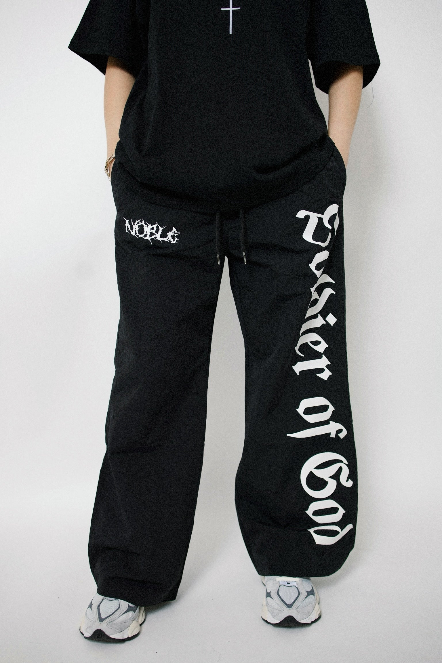 “SOLDIER OF GOD” BAGGY TRACK PANTS