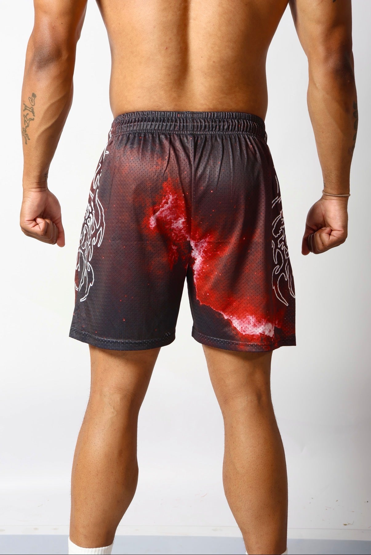 NEO GALAXY MESH SHORTS (WHITE NEO TRIBAL) - noble