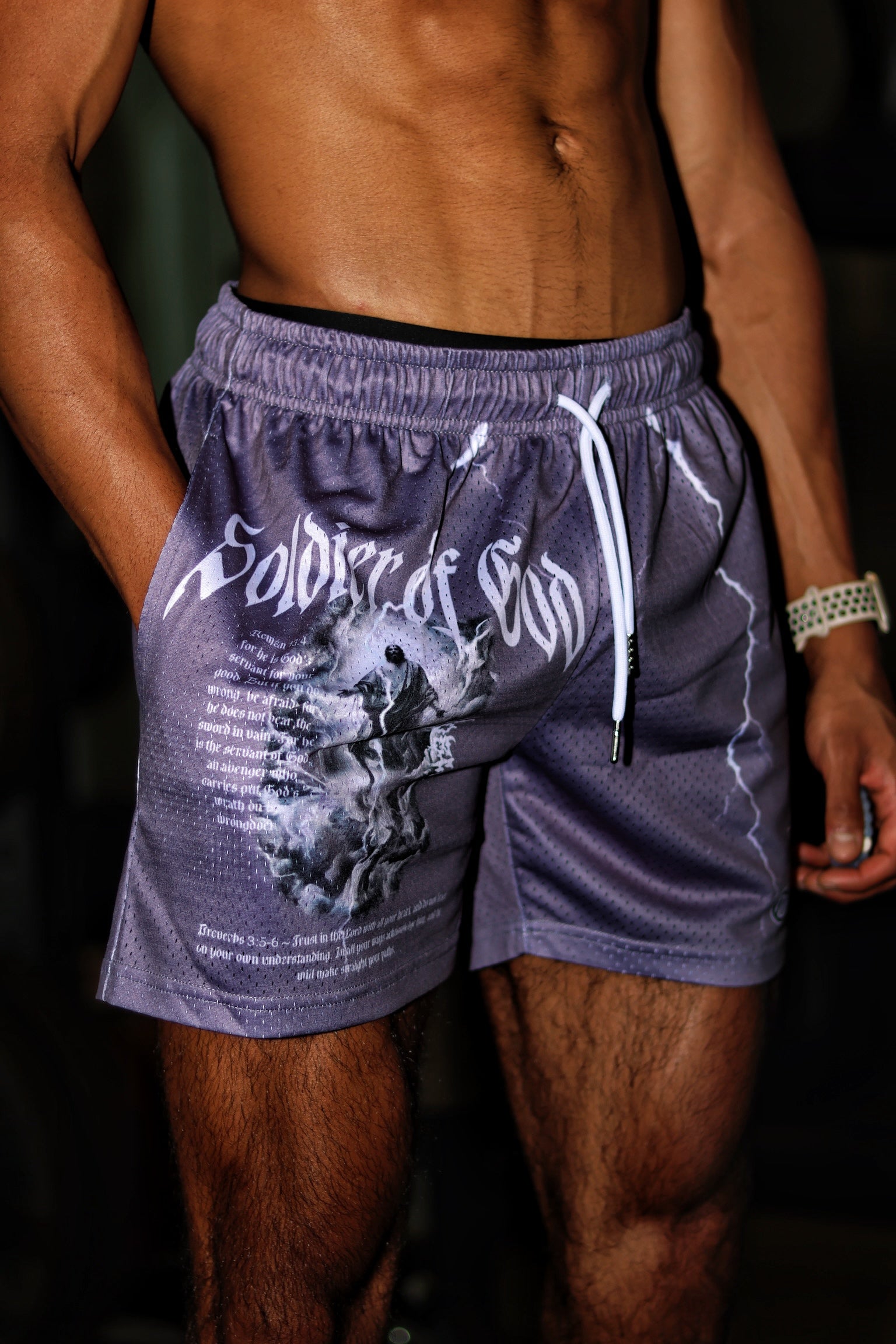 SOLDIER OF GOD 5IN MESH SHORTS