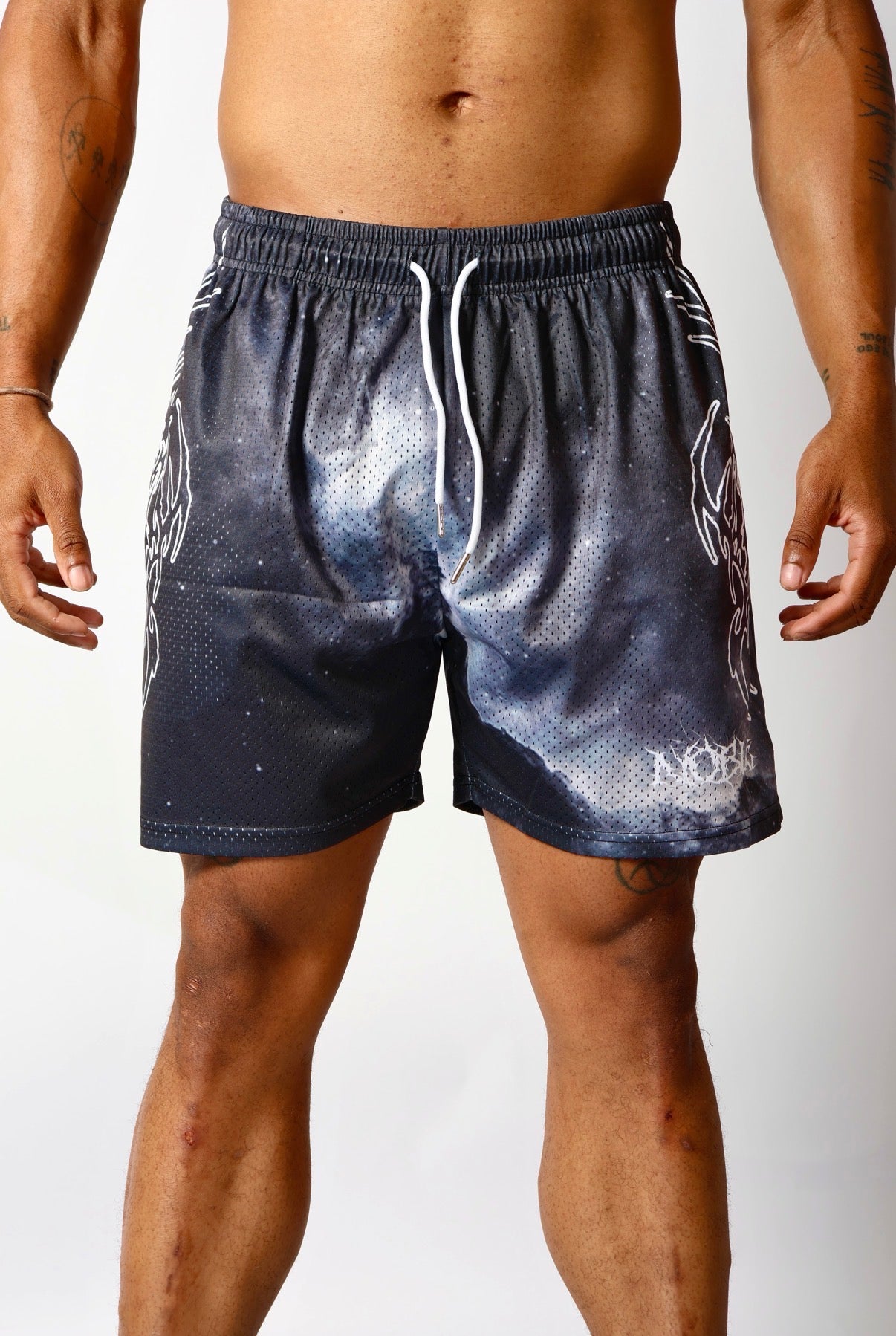 NEO GALAXY MESH SHORTS (WHITE NEO TRIBAL) - noble