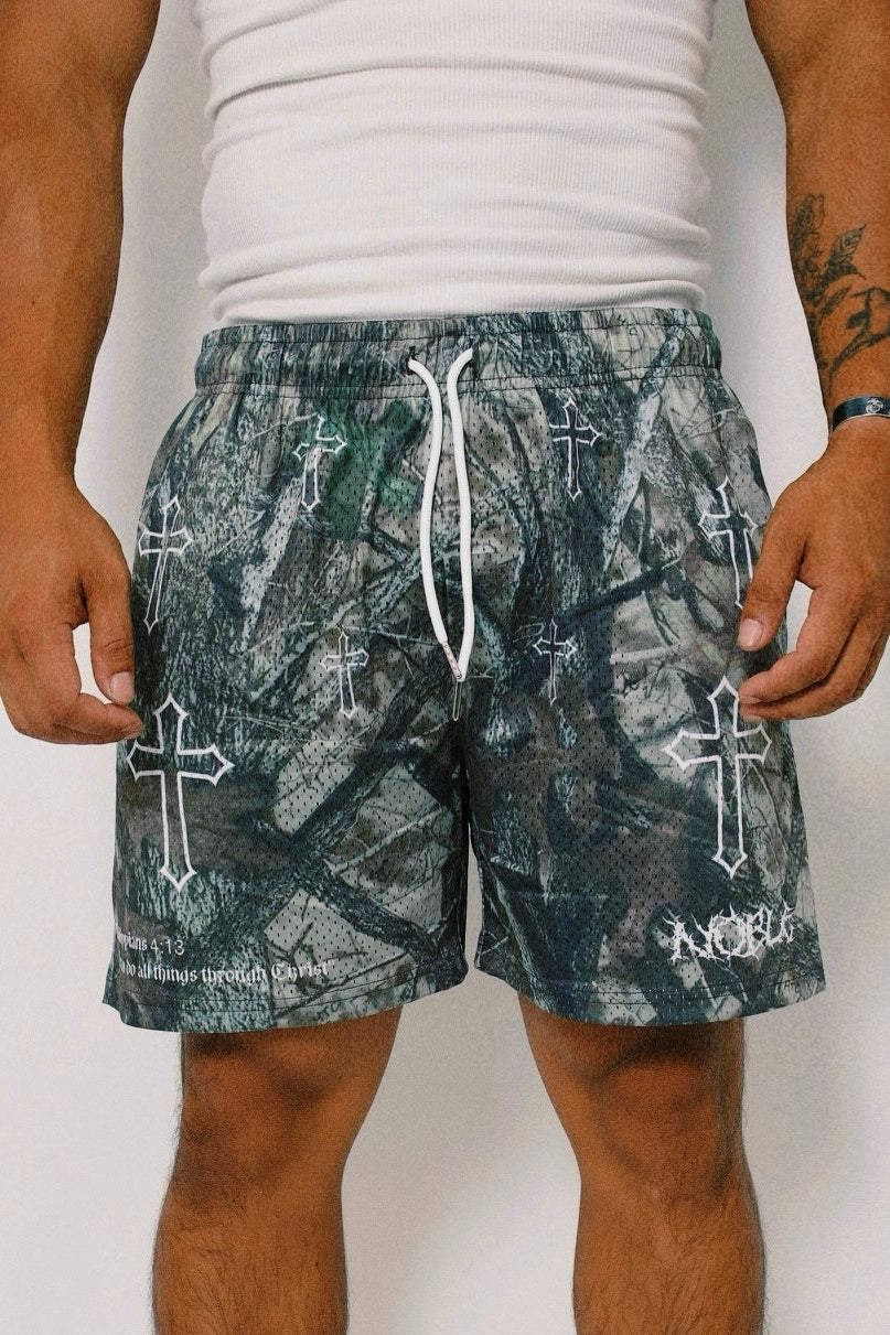 4:13 CROSS 6IN MESH SHORT (CAMO)