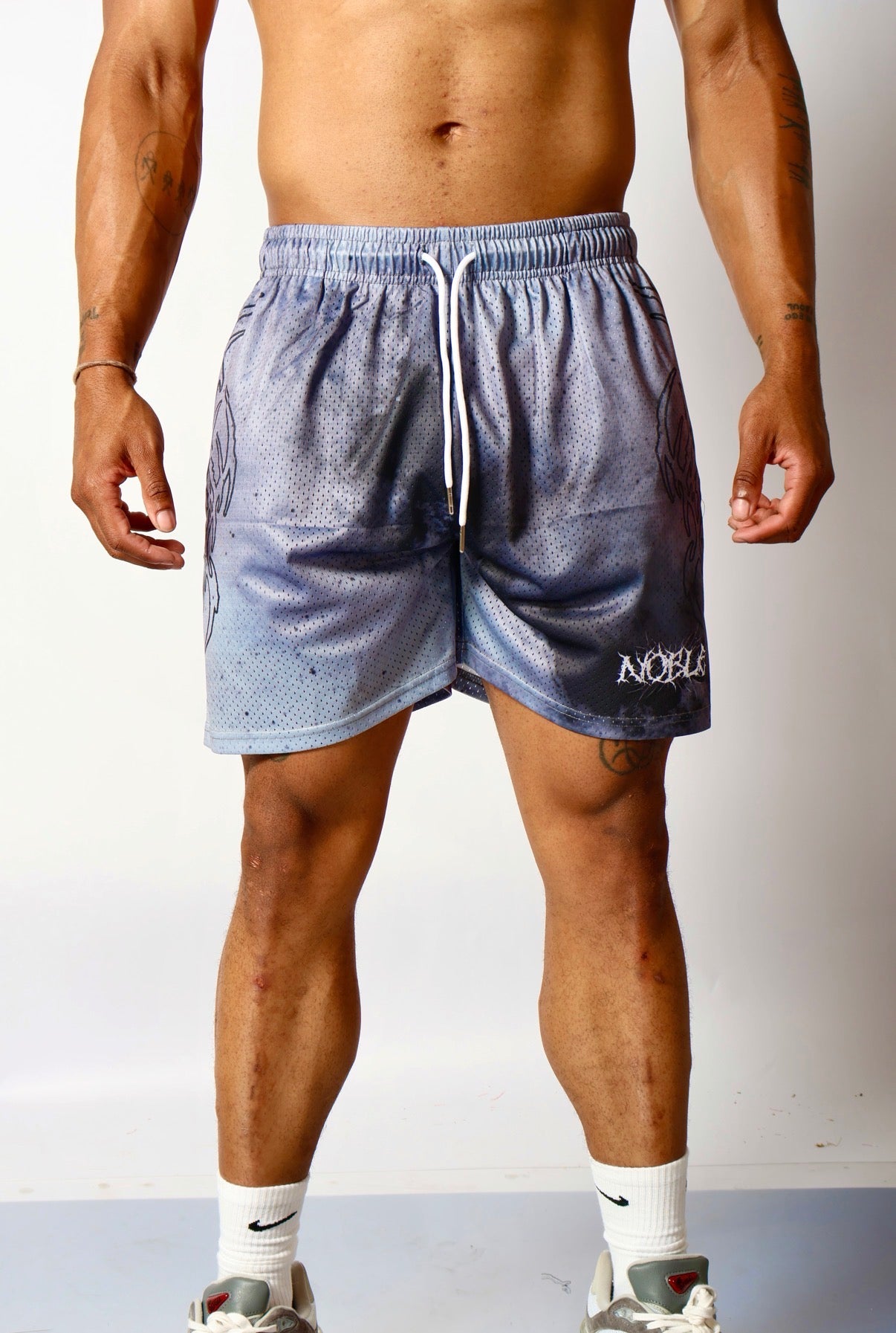 NEO GALAXY MESH SHORTS INVERSE (BLACK NEO TRIBAL) - noble