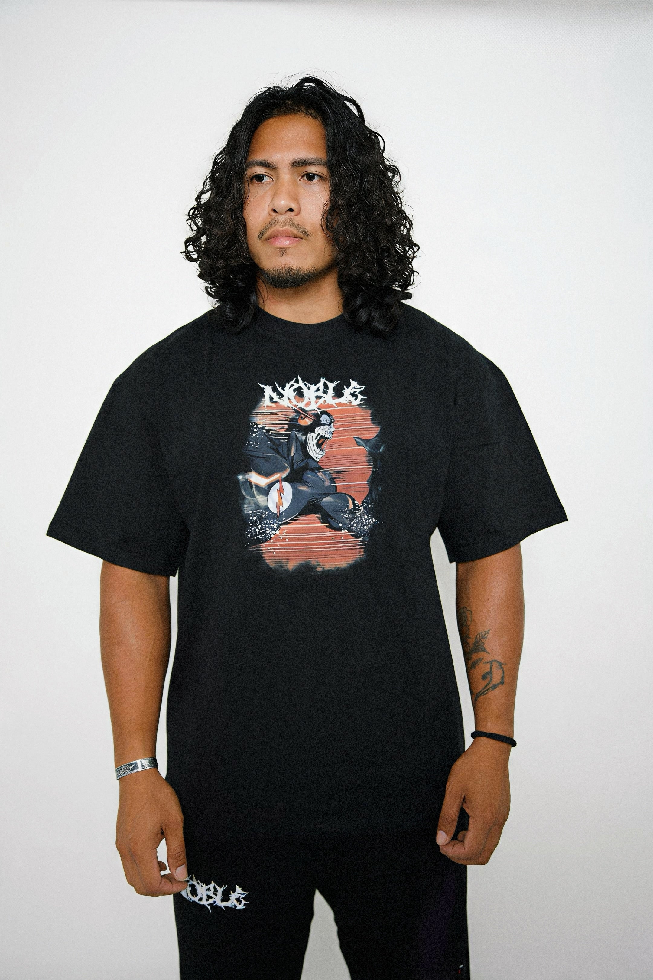 BLK FLASH OVERSIZED TEE