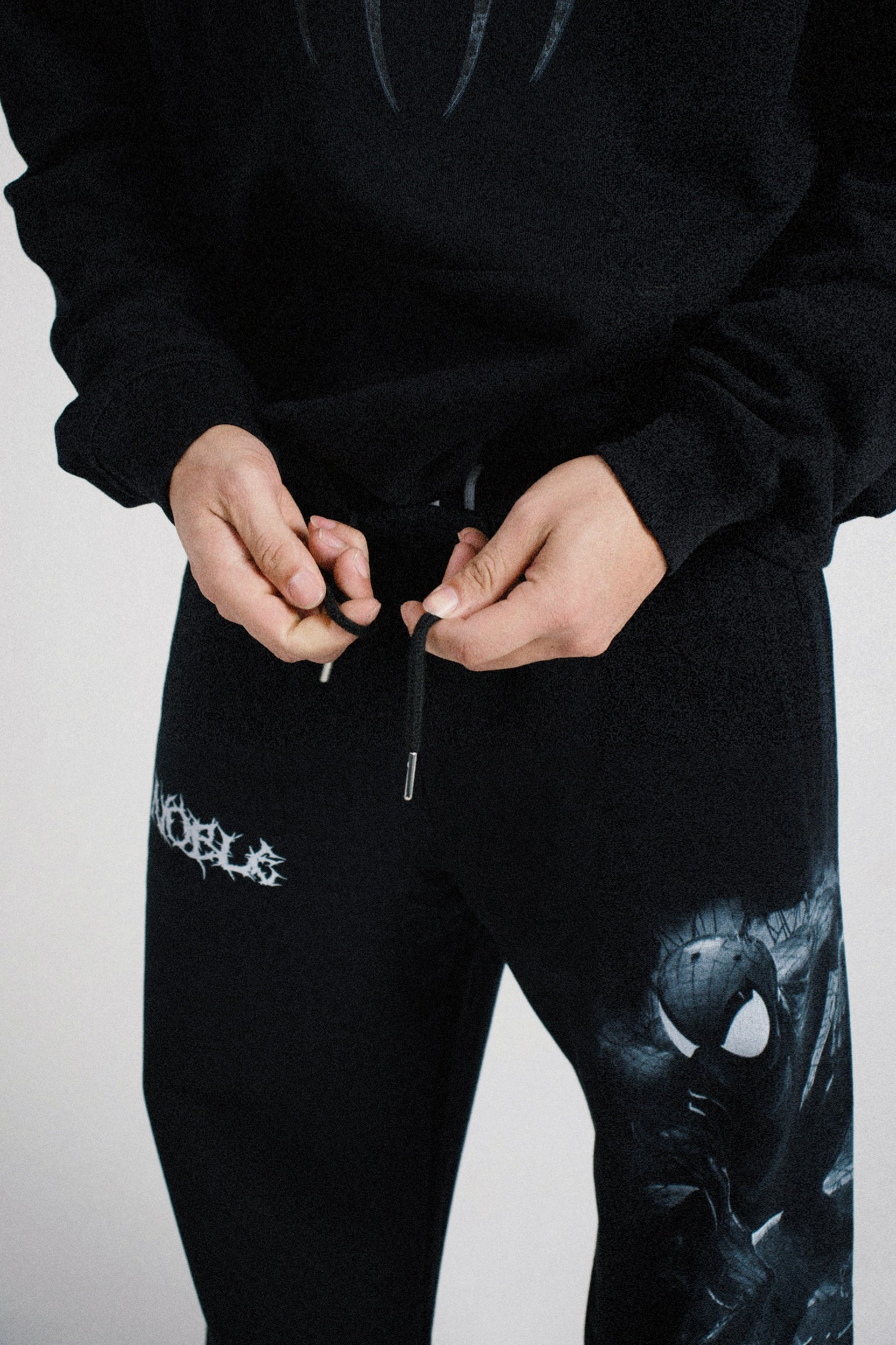 B&W SPIDERMAN OVERSIZED SWEATPANTS