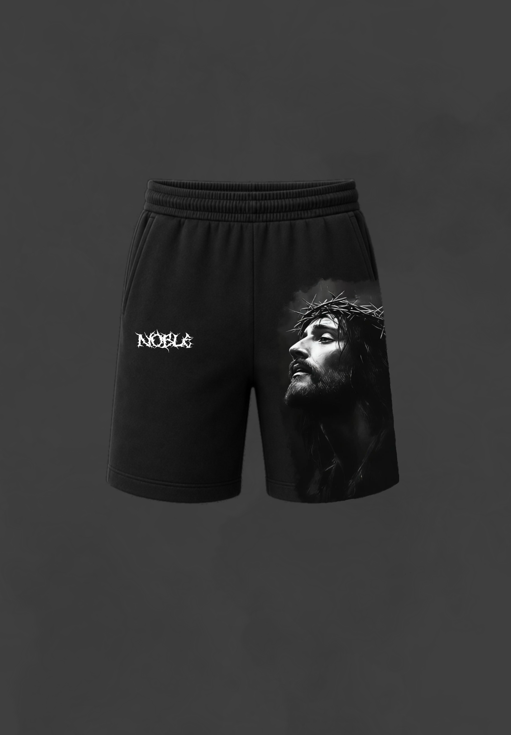 “JESUS LOVES” BAGGY SWEAT SHORTS