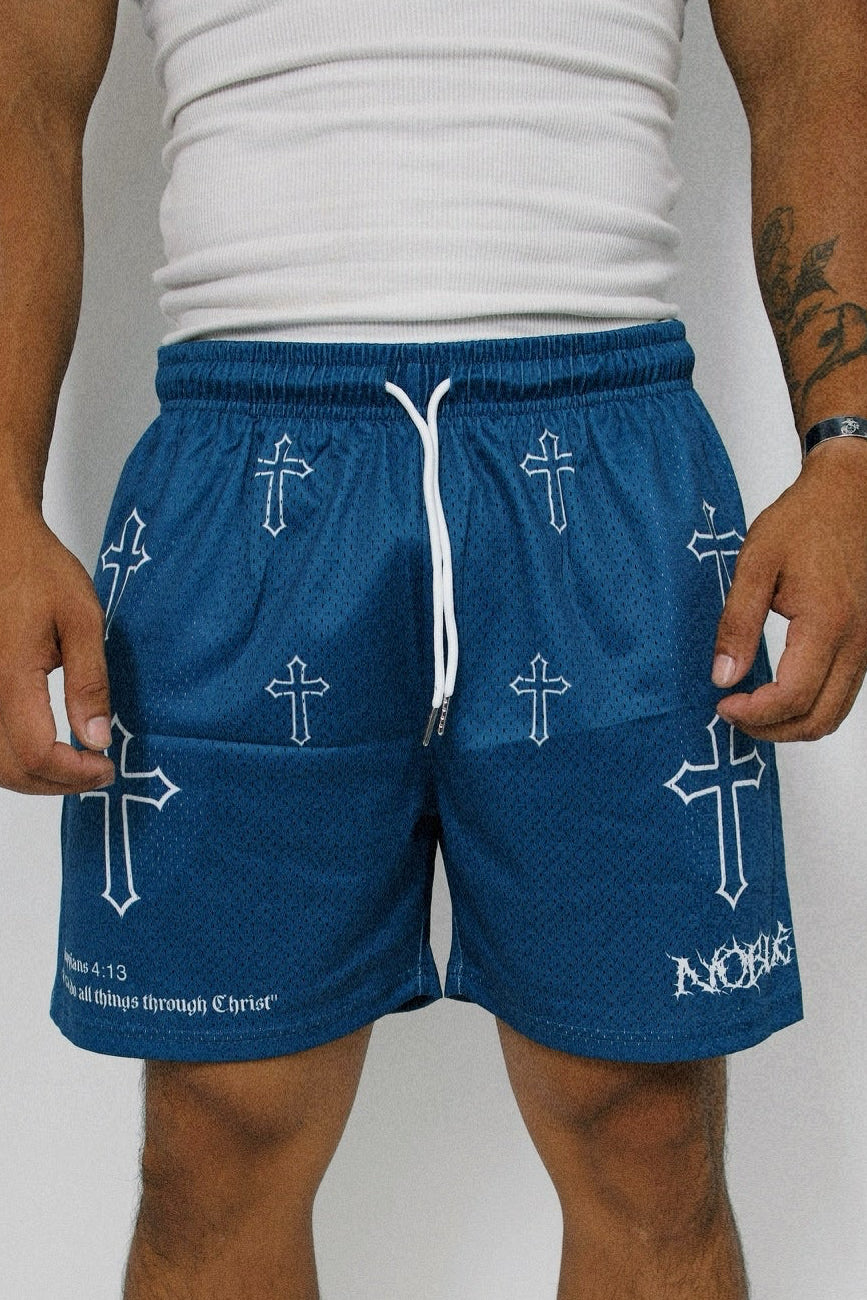 4:13 CROSS 6IN MESH SHORT (BLUE BOLT)
