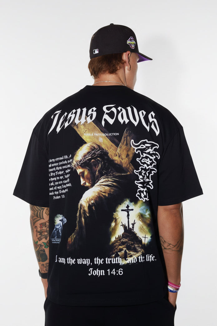JESUS SAVES TEE - noble