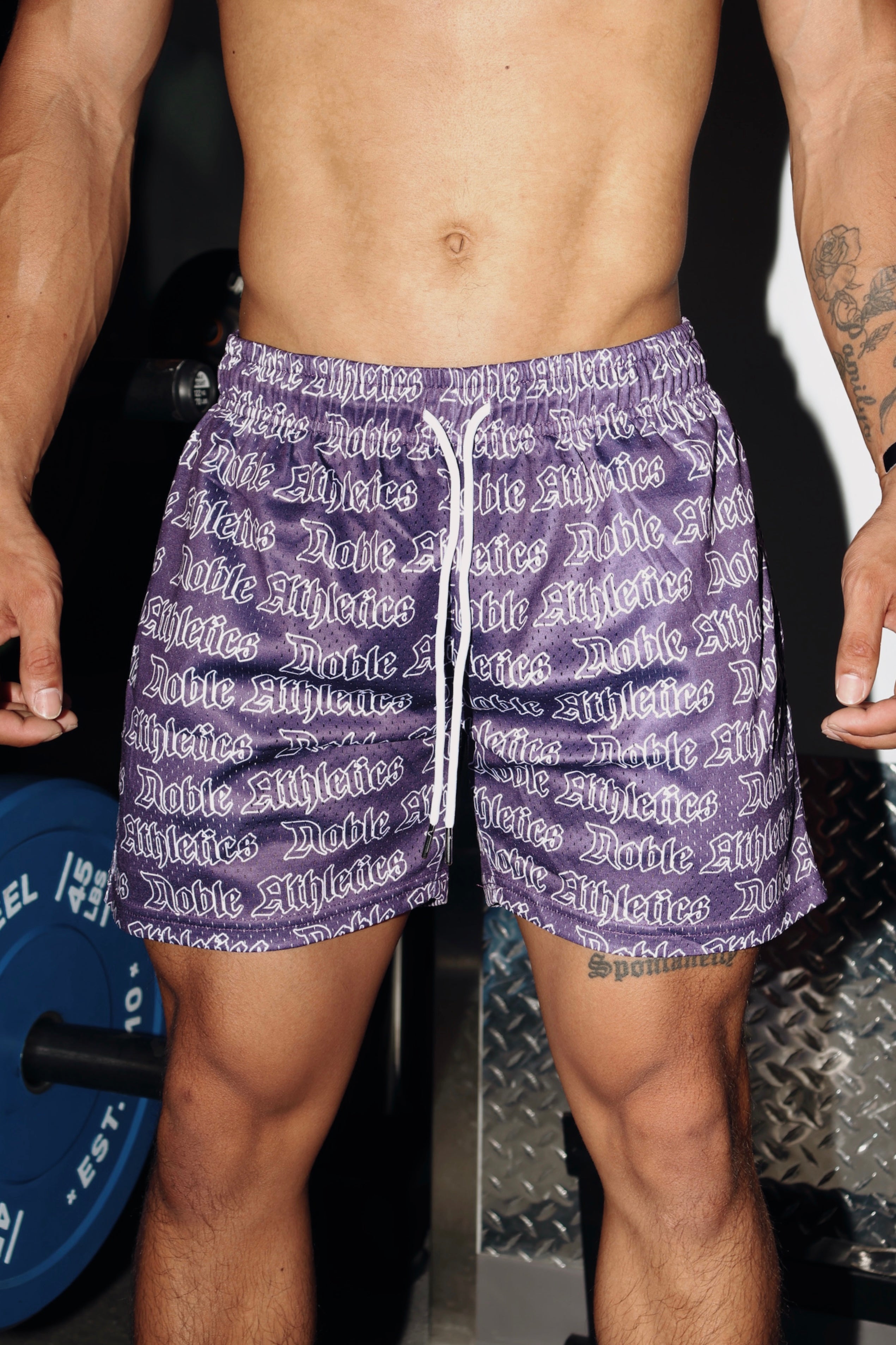 “CORE” MESH SHORTS - COURT PURPLE/WHITE