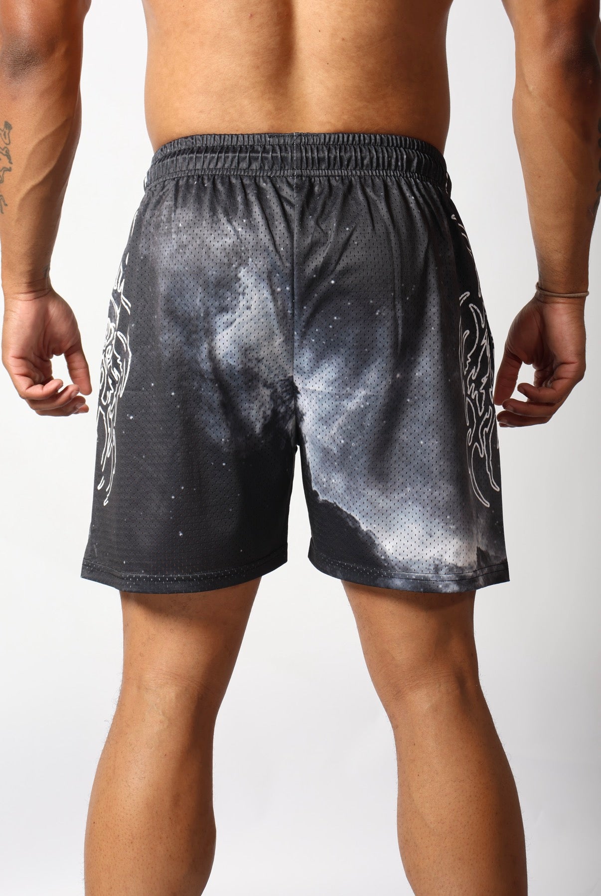 NEO GALAXY MESH SHORTS (WHITE NEO TRIBAL) - noble