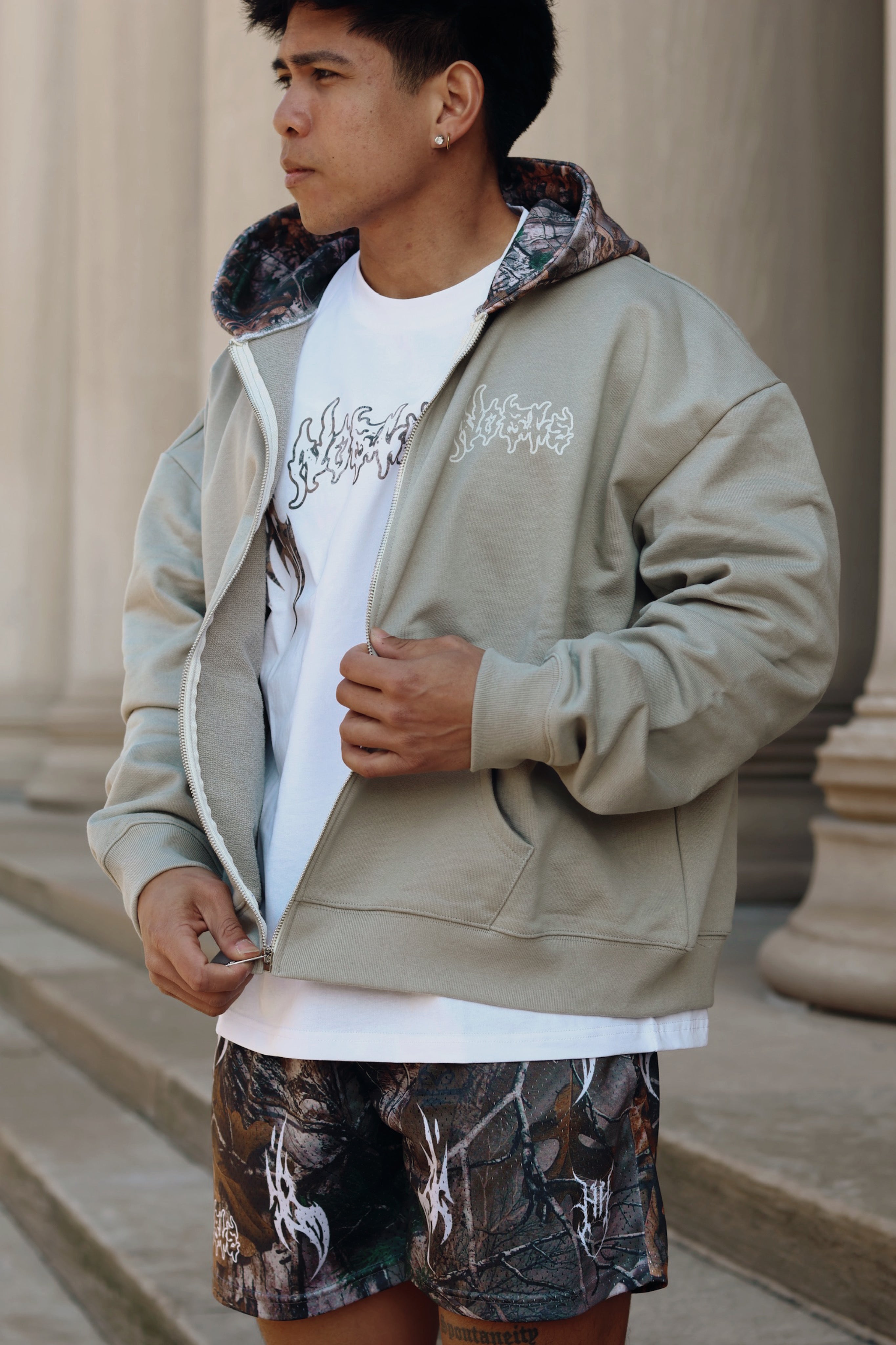 “CAMO V1” ZIP UP SAGE