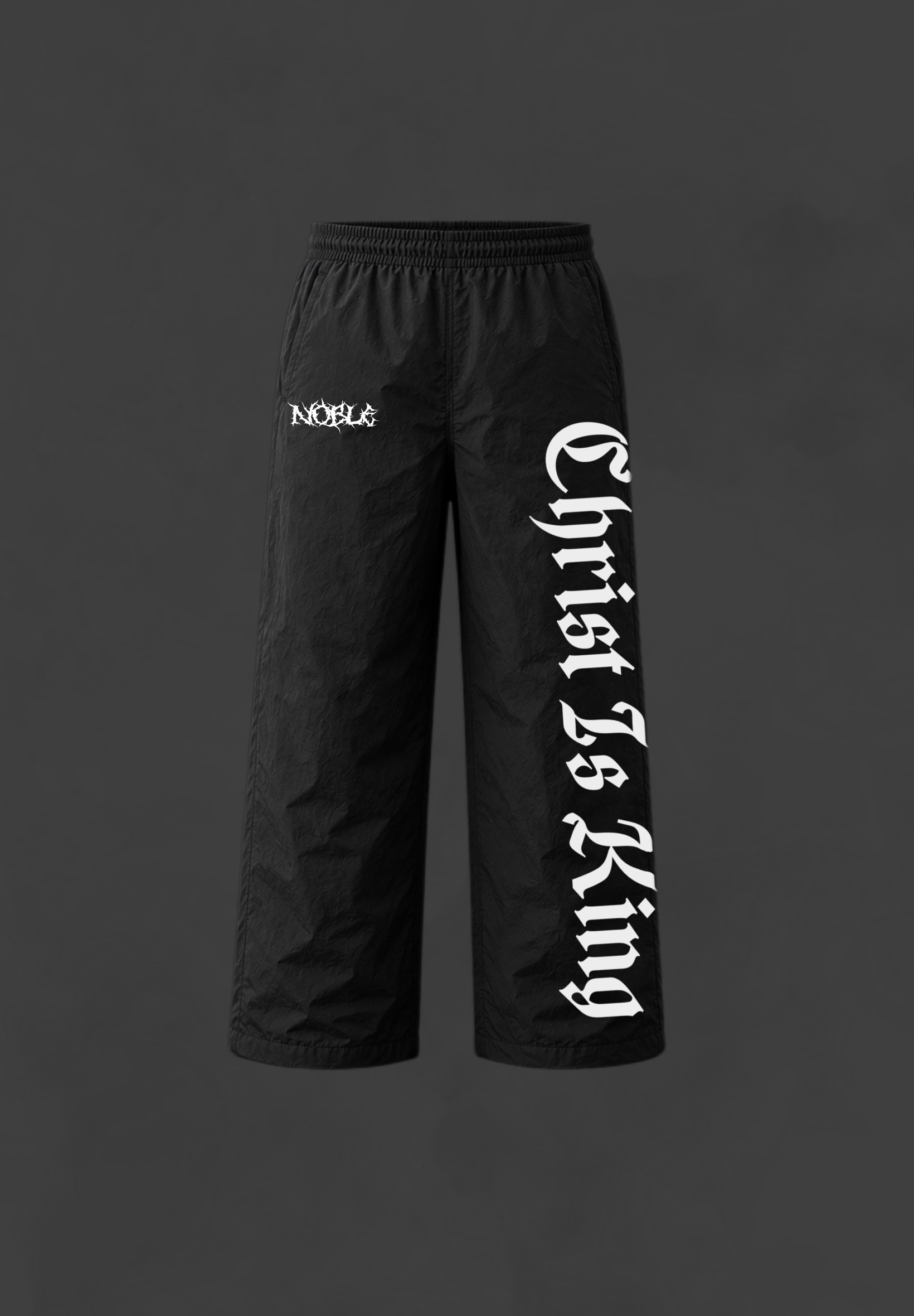 “CHRIST IS KING” BAGGY TRACK PANTS