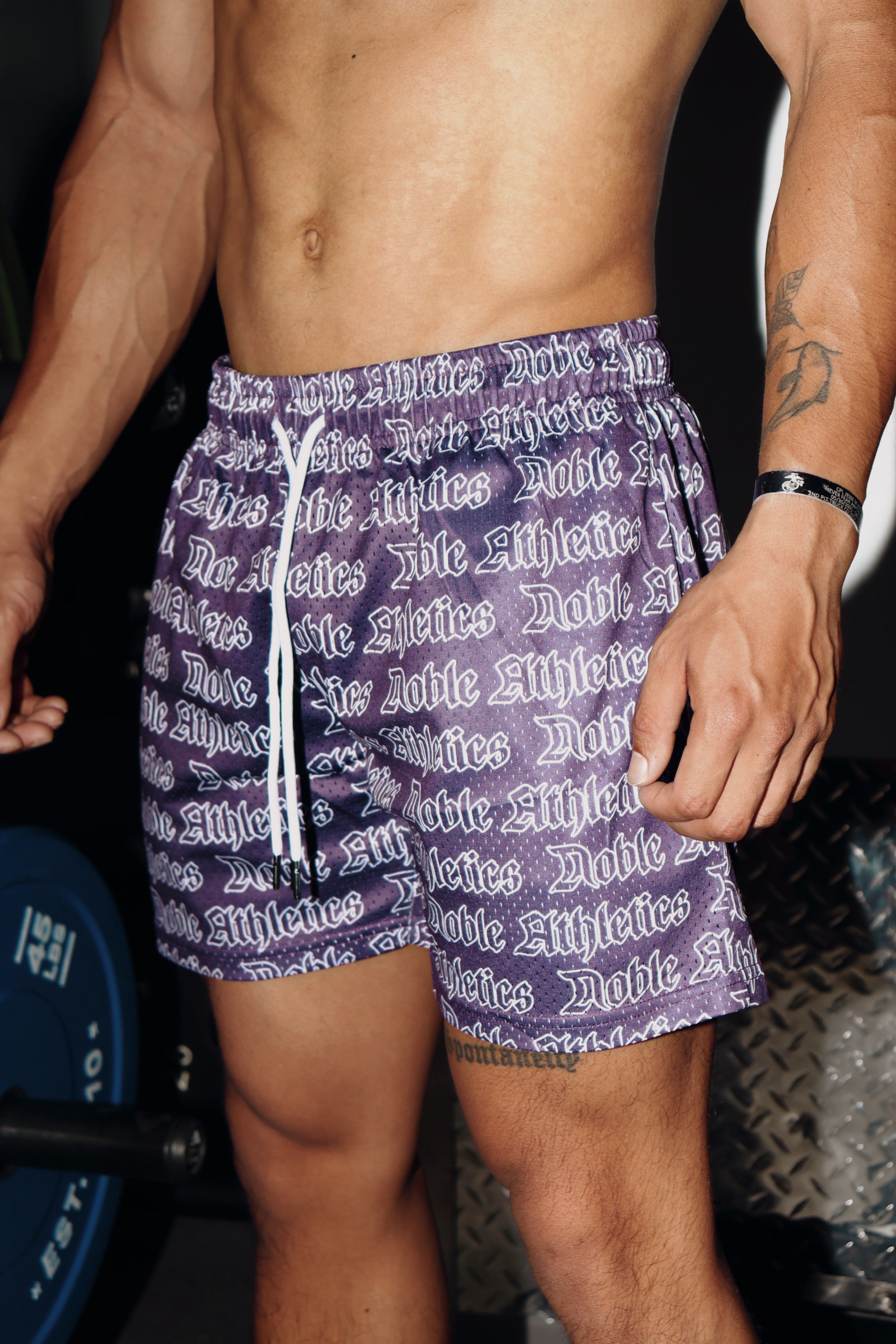 “CORE” MESH SHORTS - COURT PURPLE/WHITE