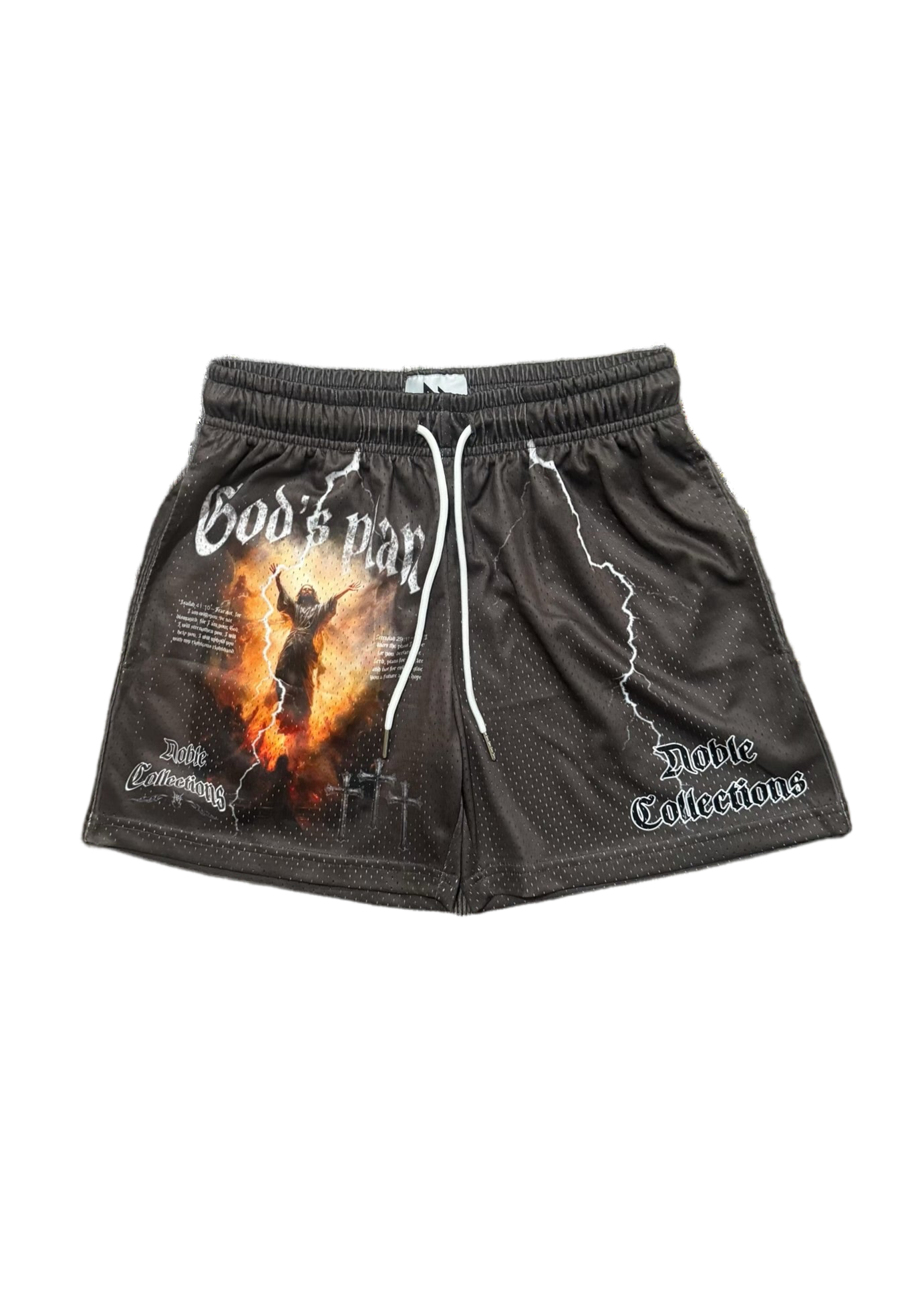 “GODS PLAN”MESH SHORTS BROWN