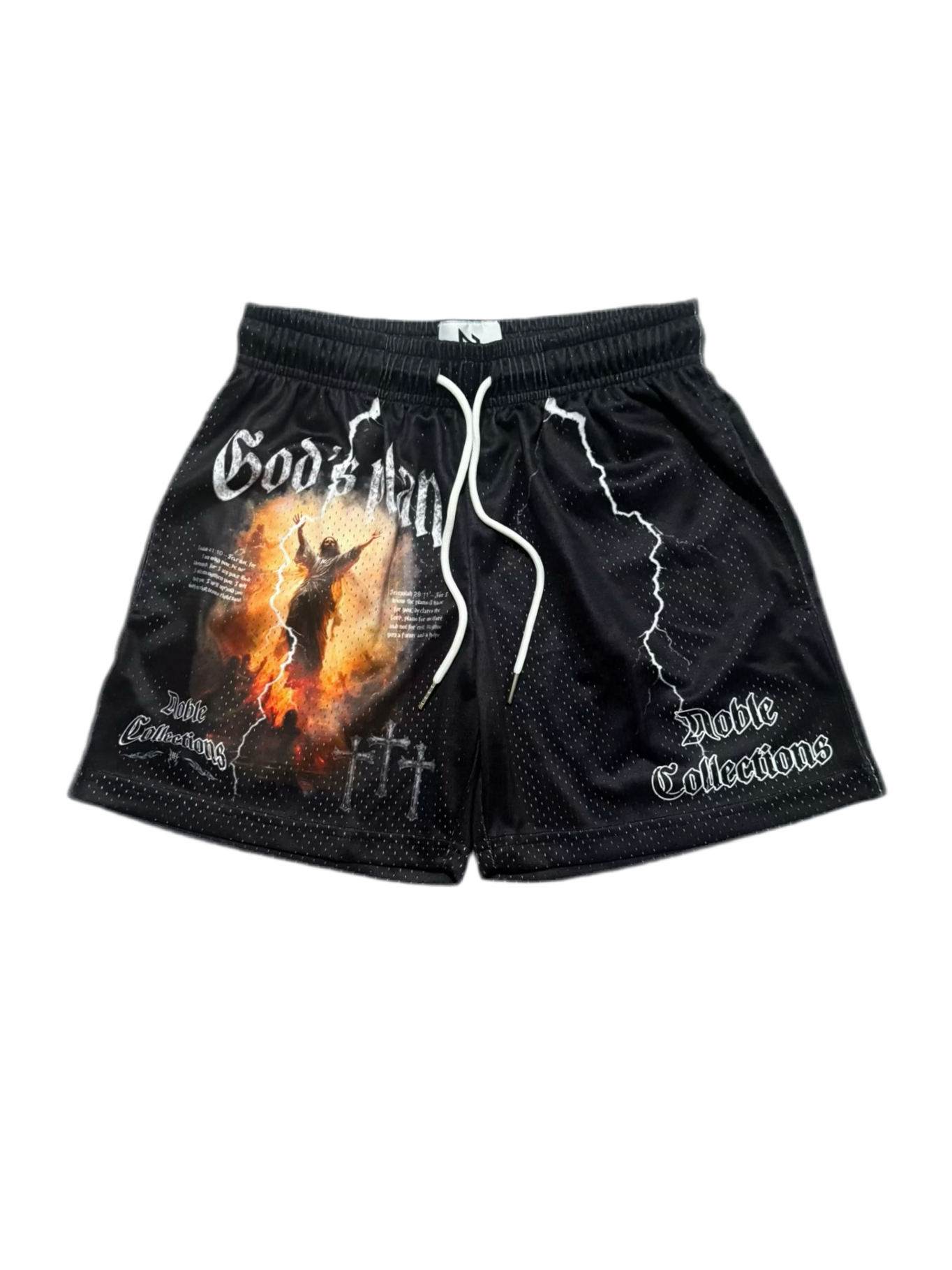 “GODS PLAN”MESH SHORTS BLACK