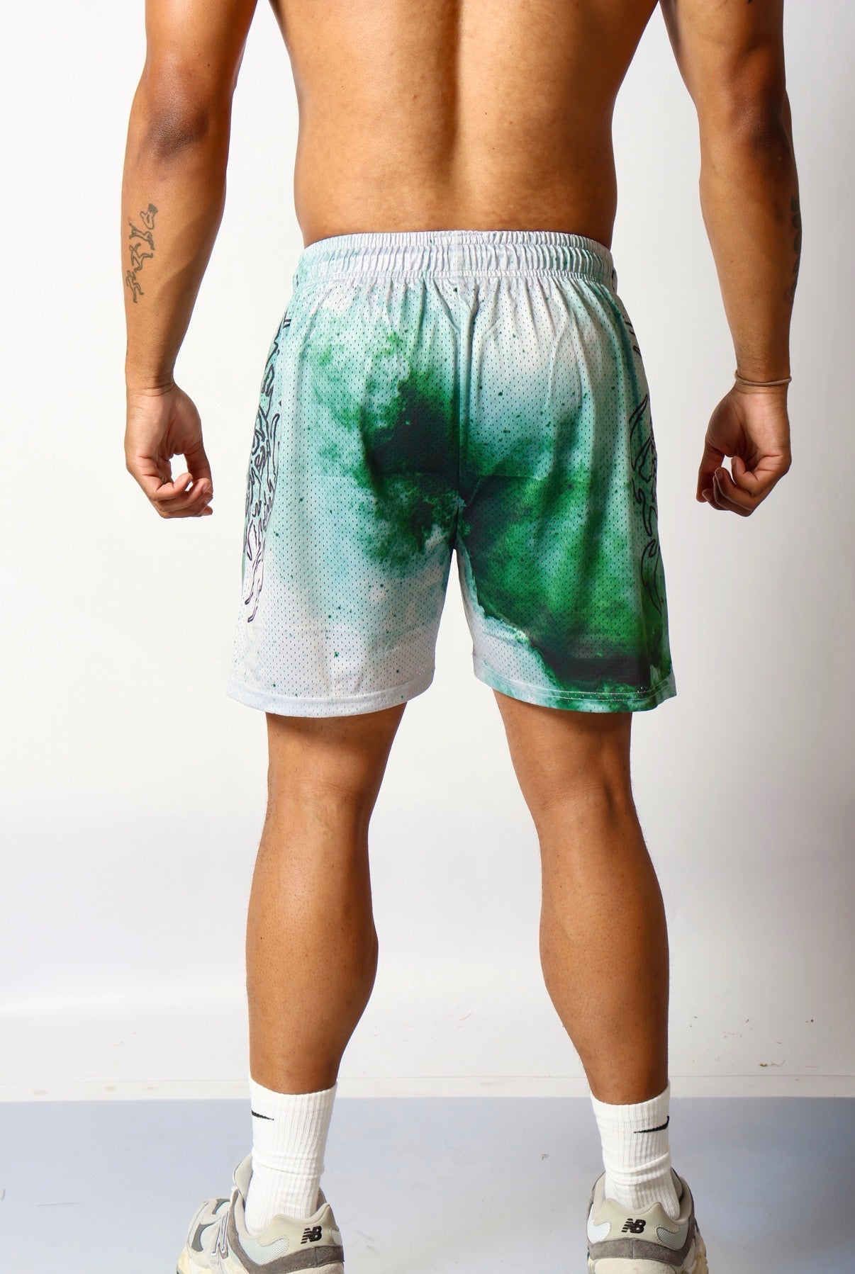 NEO GALAXY MESH SHORTS INVERSE (BLACK NEO TRIBAL) - noble