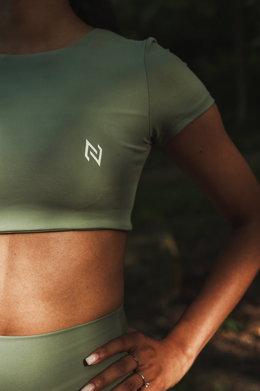 EUPHORIA COMPRESSION CROP TOP (SAGE)