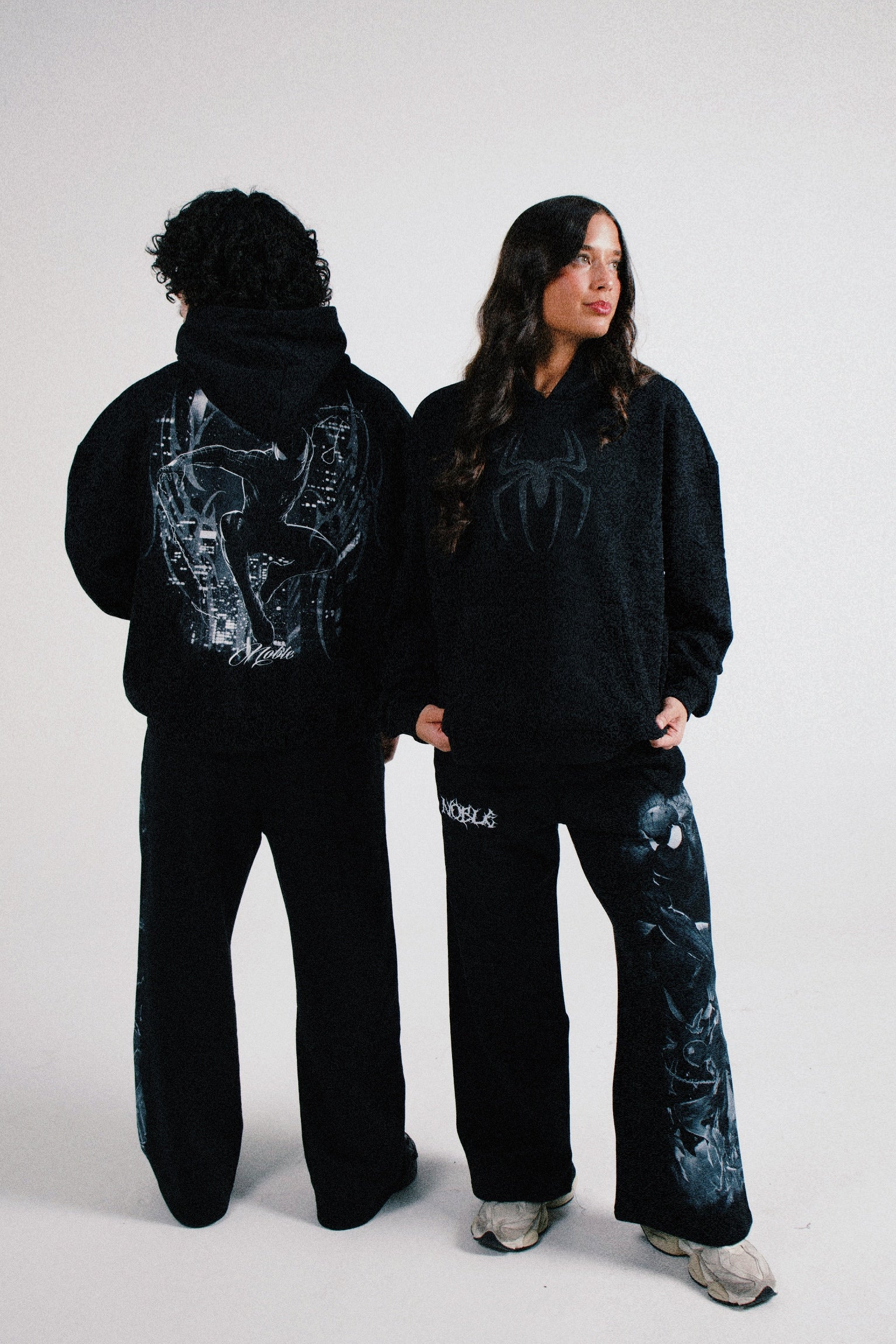 B&W SPIDERMAN OVERSIZED HOODIE