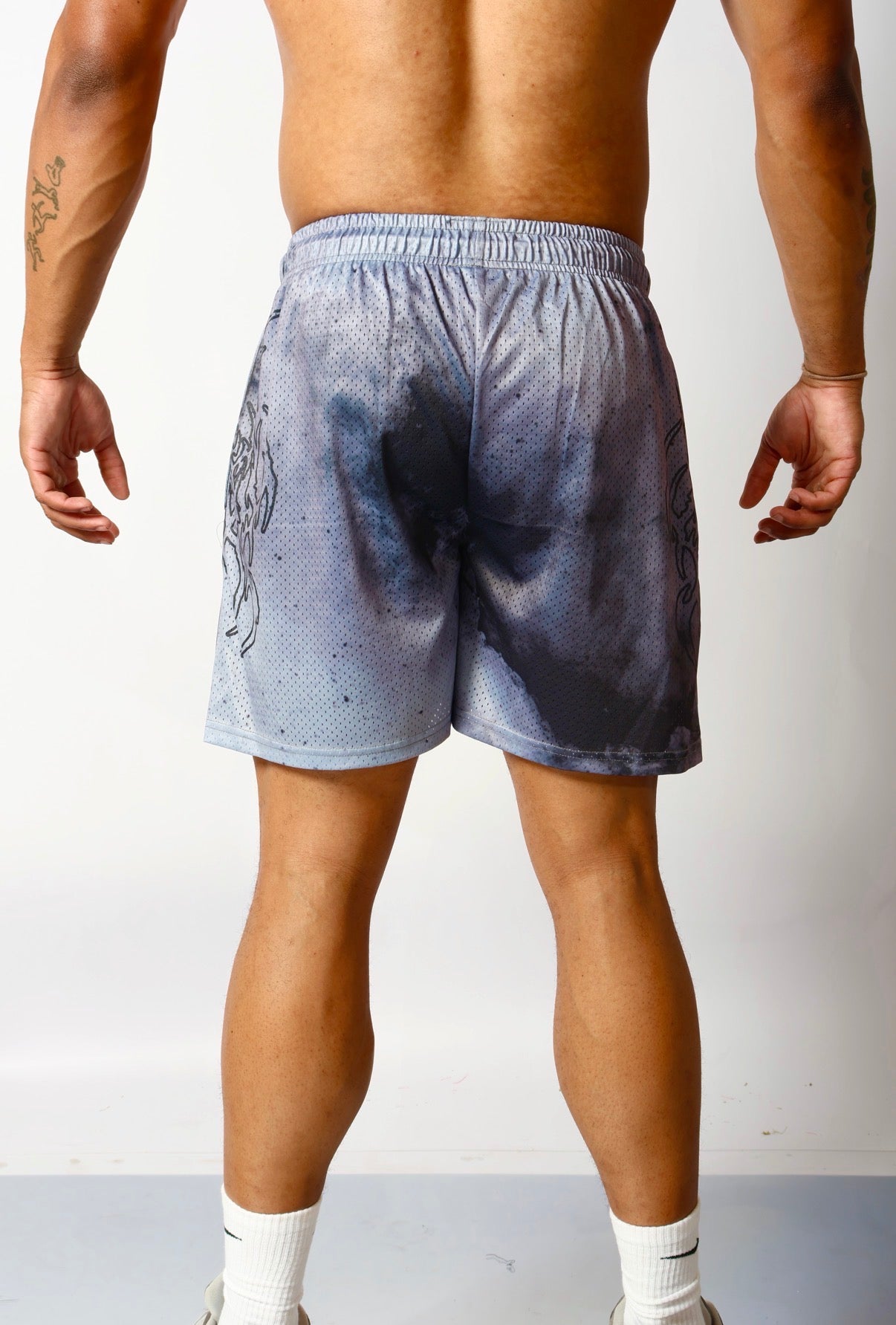 NEO GALAXY MESH SHORTS INVERSE (BLACK NEO TRIBAL) - noble