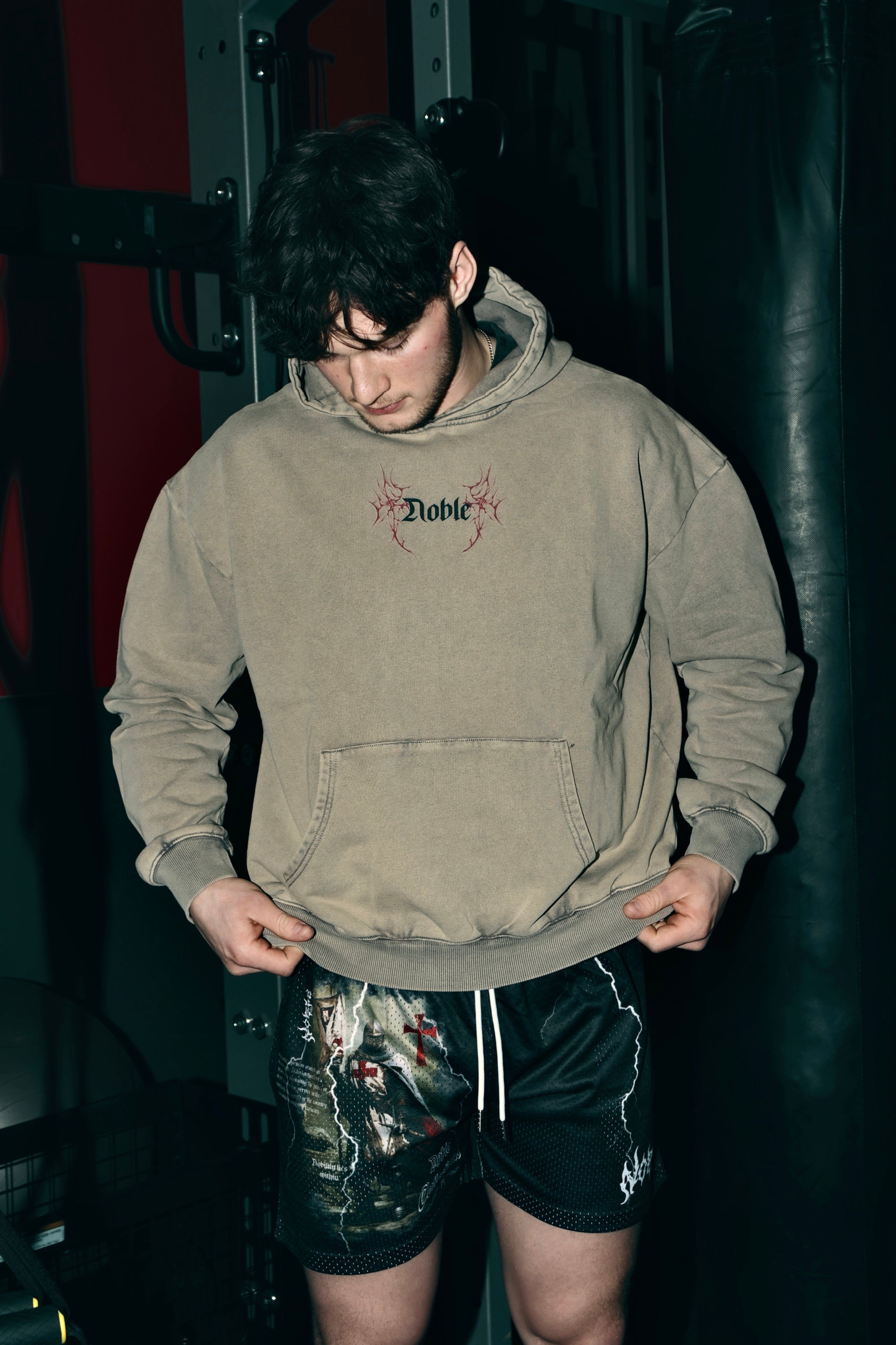 “BROTHERHOOD” HOODIE GREY TAN