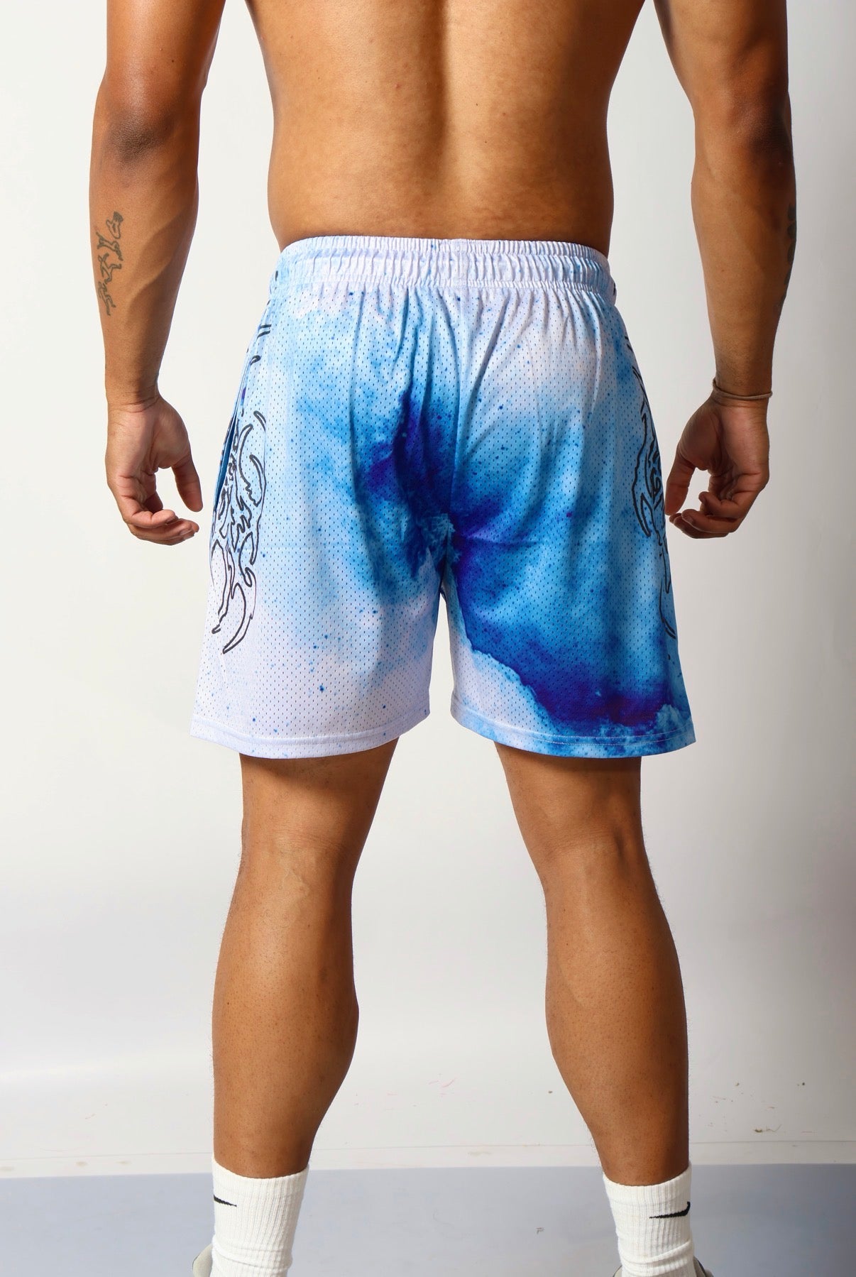 NEO GALAXY MESH SHORTS INVERSE (BLACK NEO TRIBAL) - noble