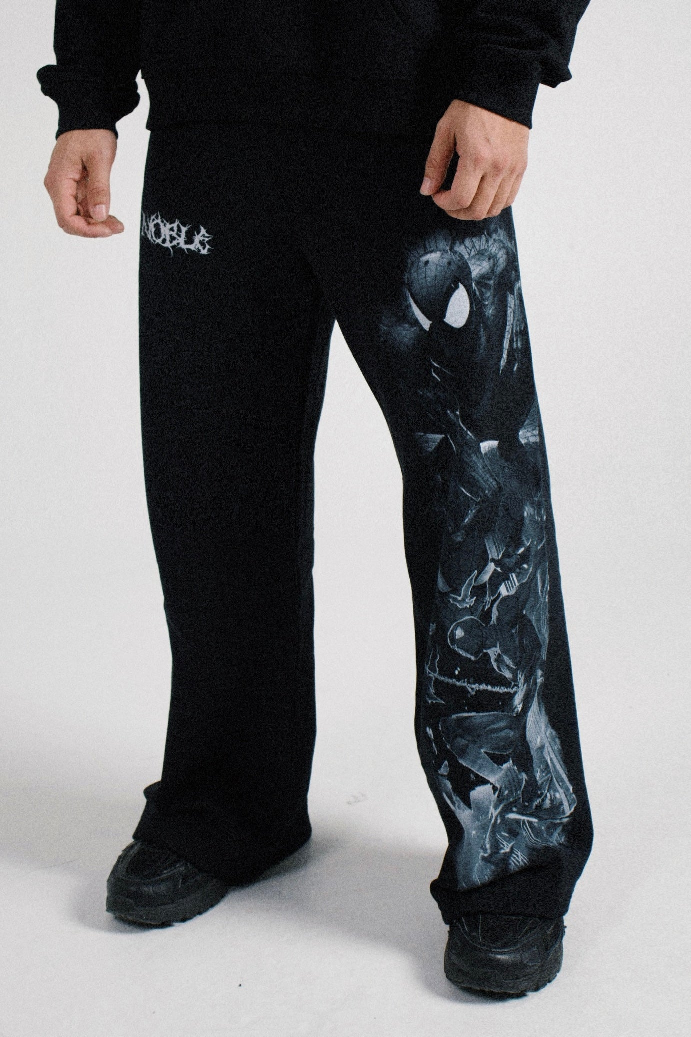 B&W SPIDERMAN OVERSIZED SWEATPANTS