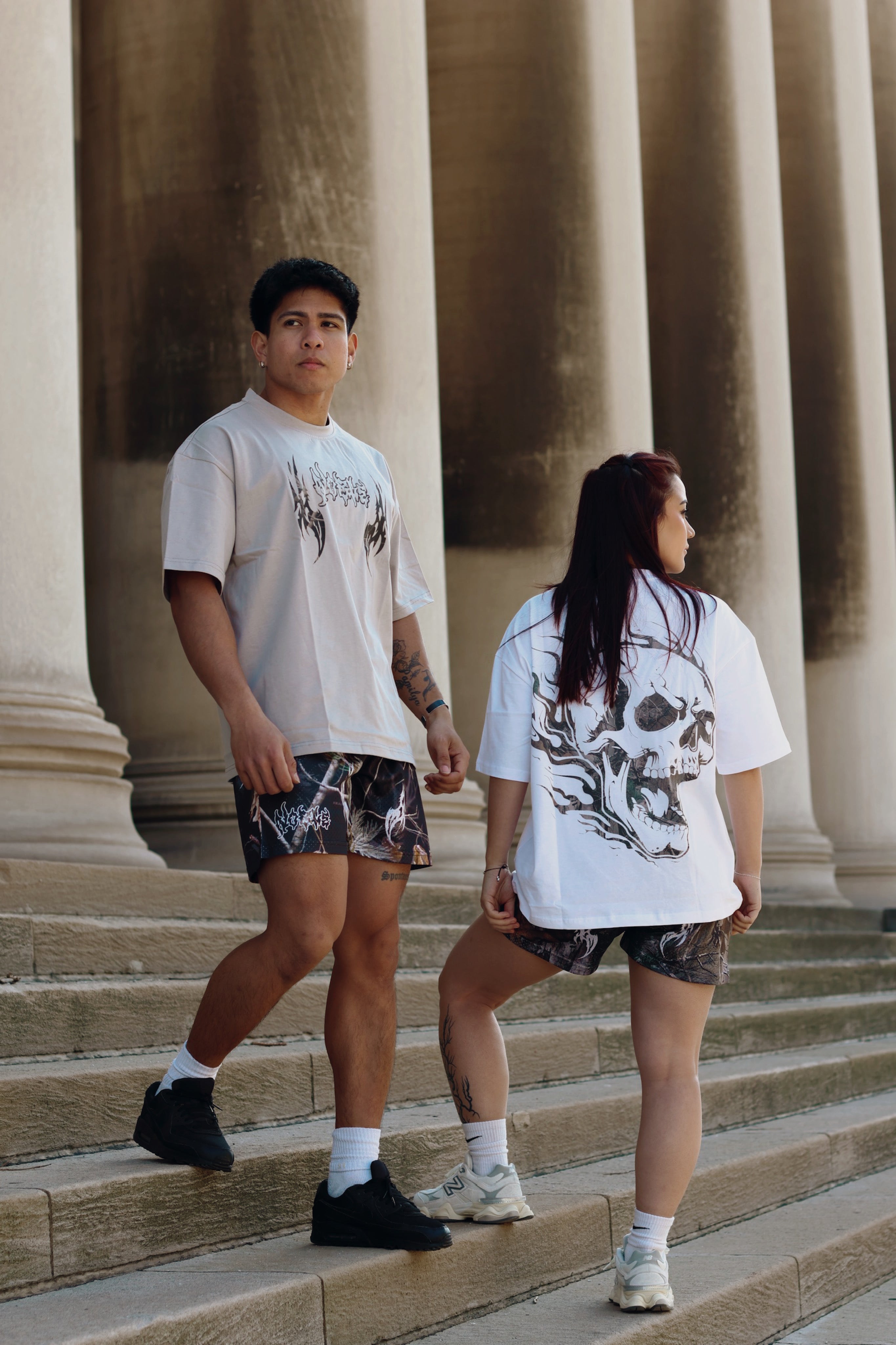 SKULL TEE LIGHT CAMO WHITE