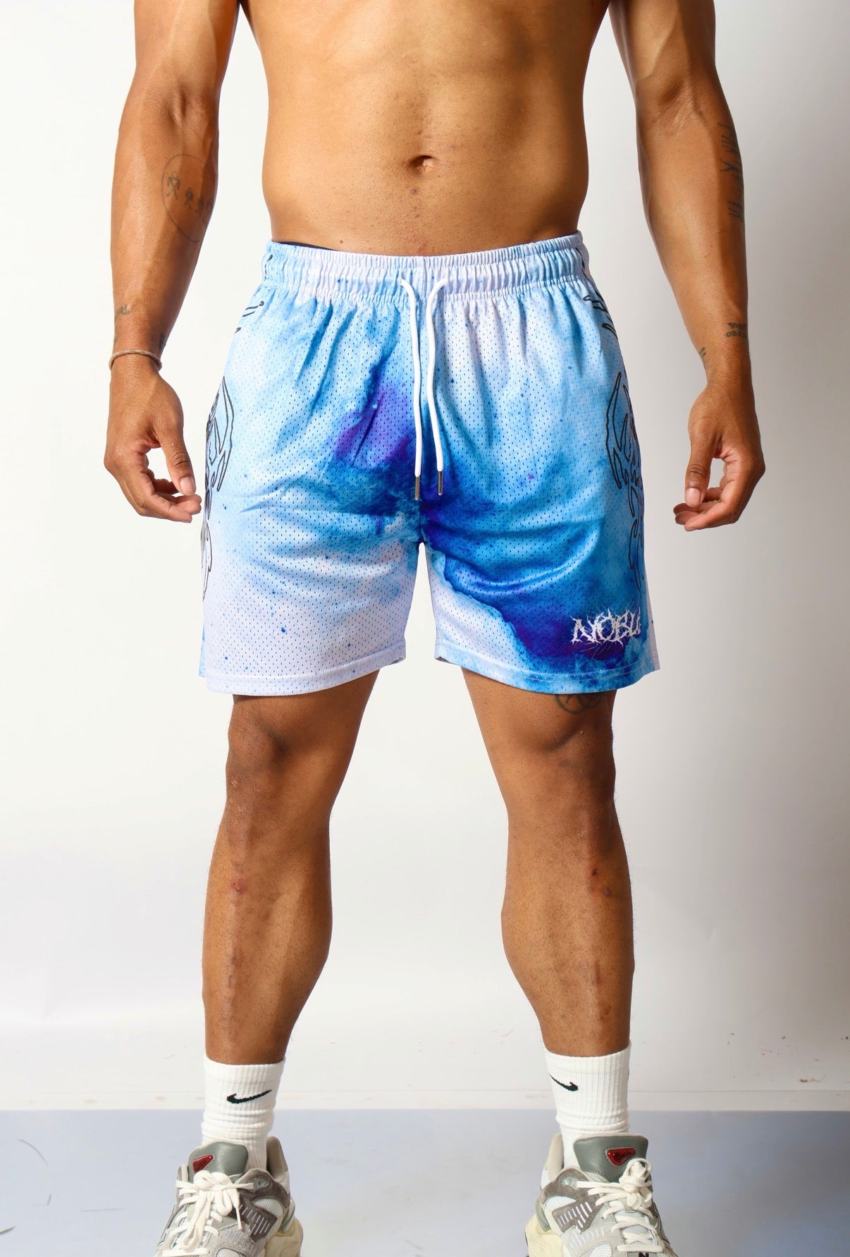 NEO GALAXY MESH SHORTS INVERSE (BLACK NEO TRIBAL) - noble