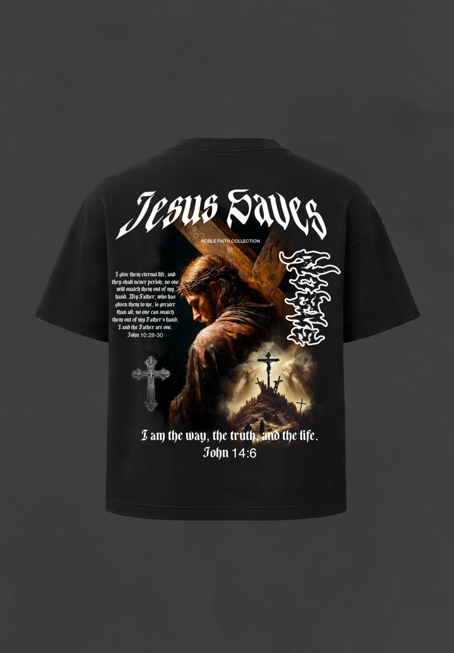 “JESUS SAVES” OVERSIZED TEE