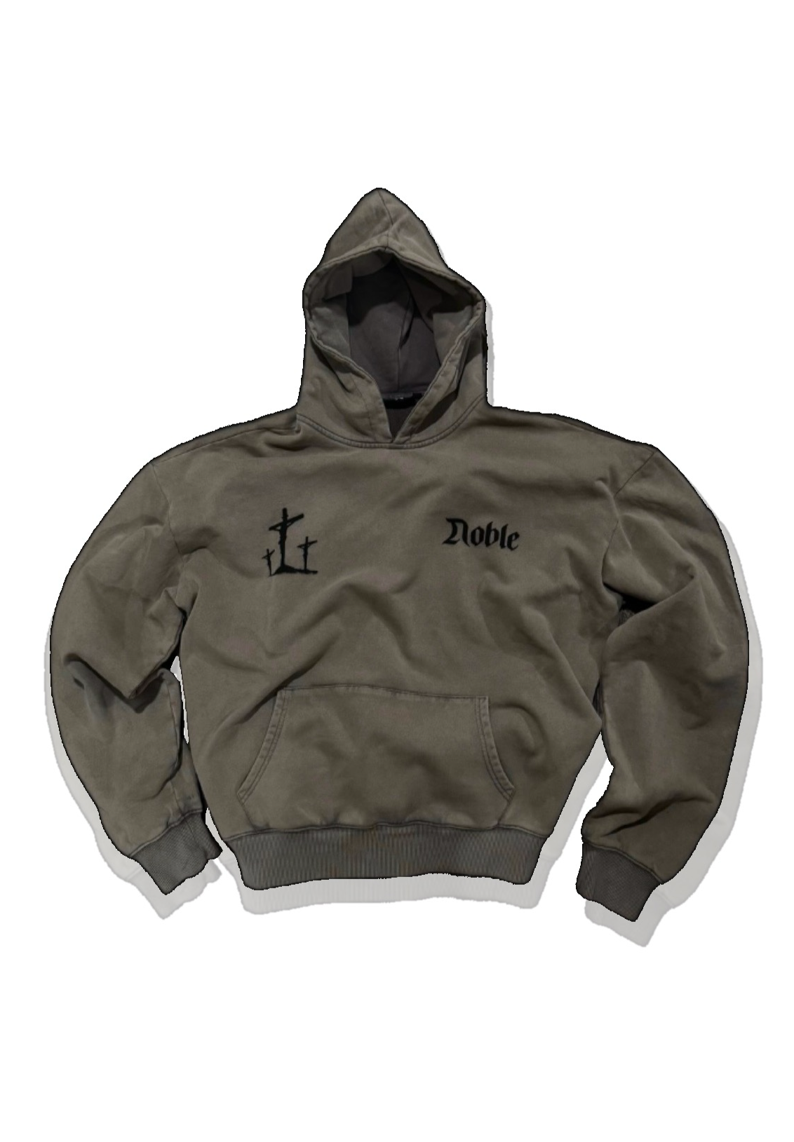 “SOLDIER OF GOD” HOODIE TAN GREY