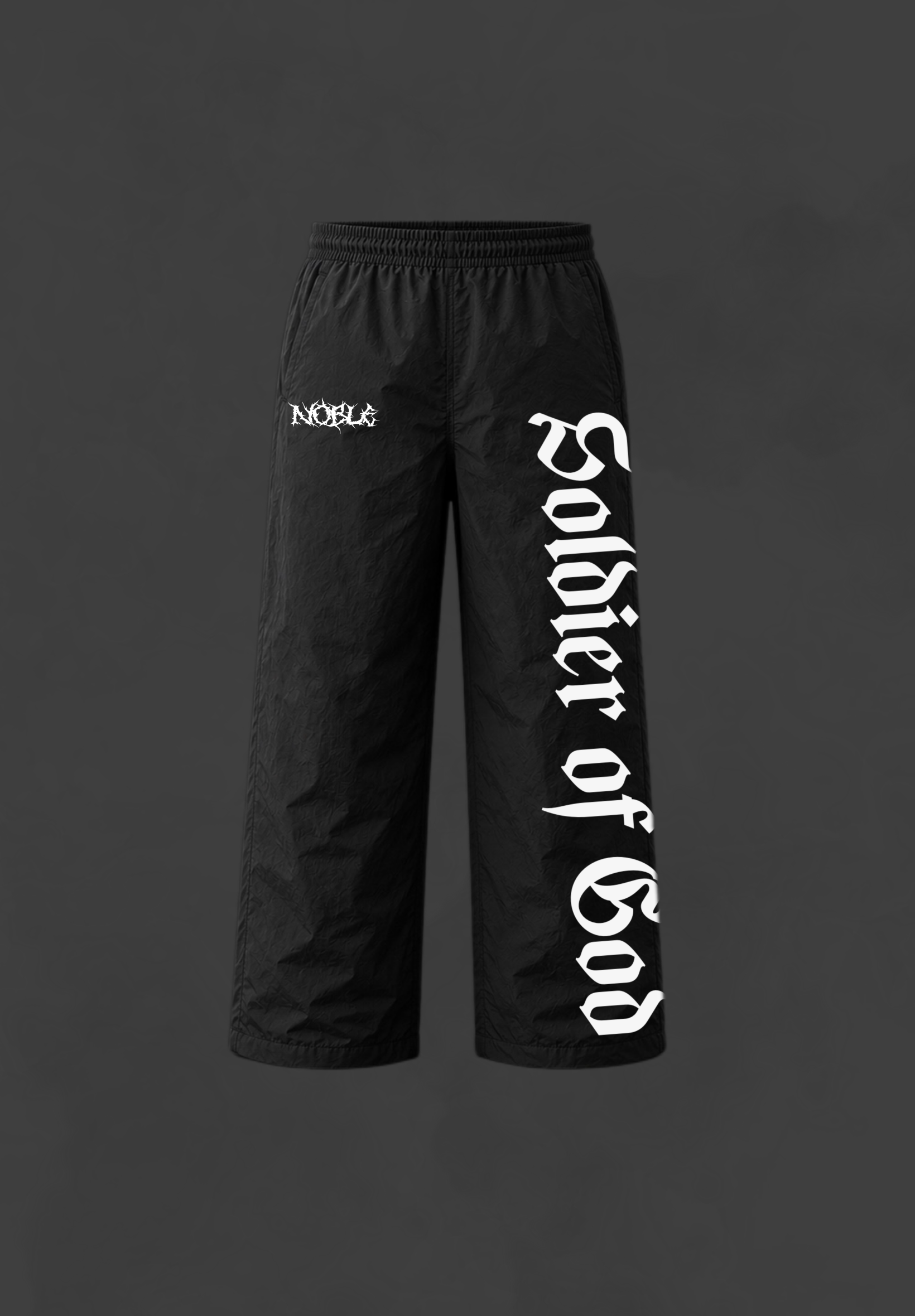 “SOLDIER OF GOD” BAGGY TRACK PANTS