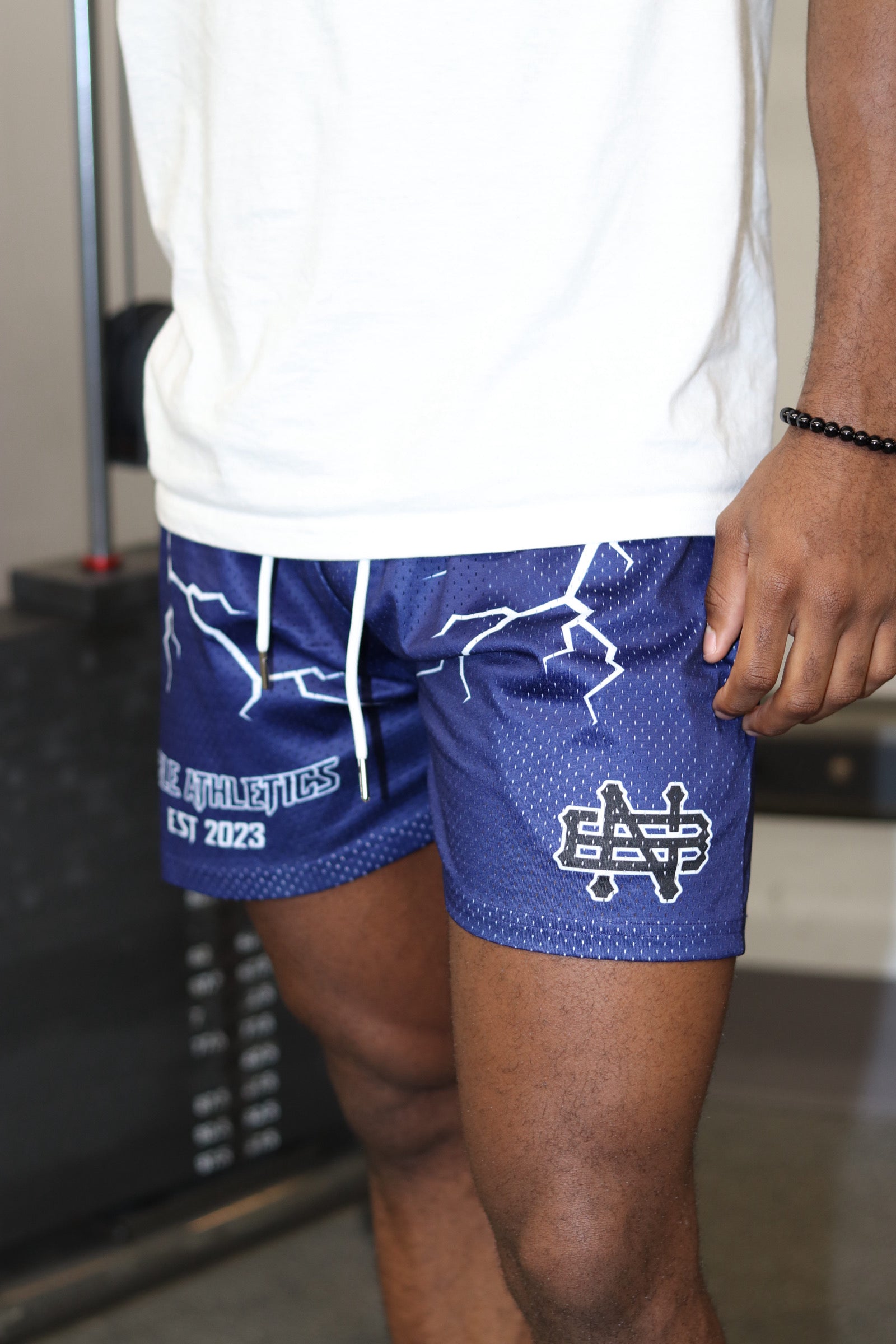 FLASH BOLT MESH SHORTS(MILITARY BLUE)