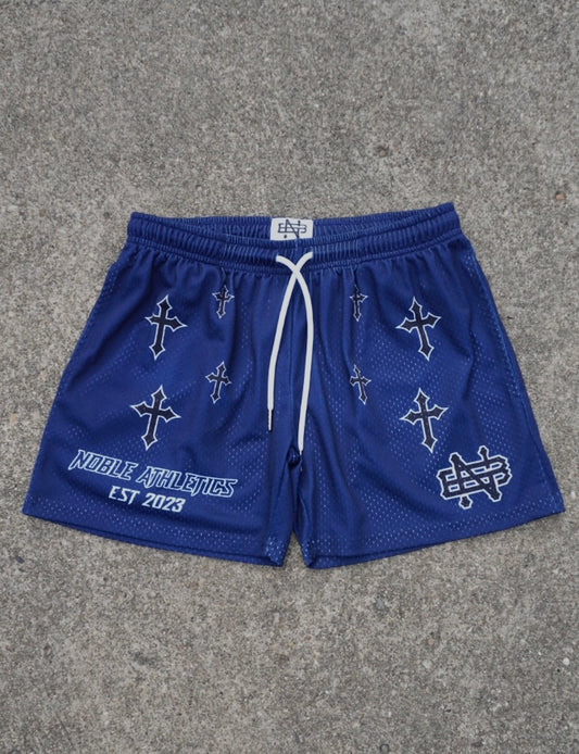 SACRED CROSS MESH SHORTS (NAVY)