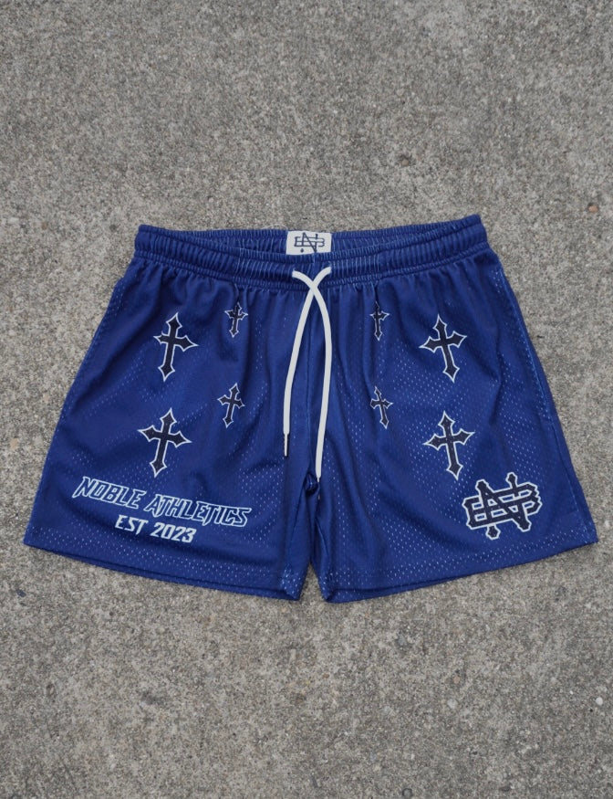 SACRED CROSS MESH SHORTS (NAVY)