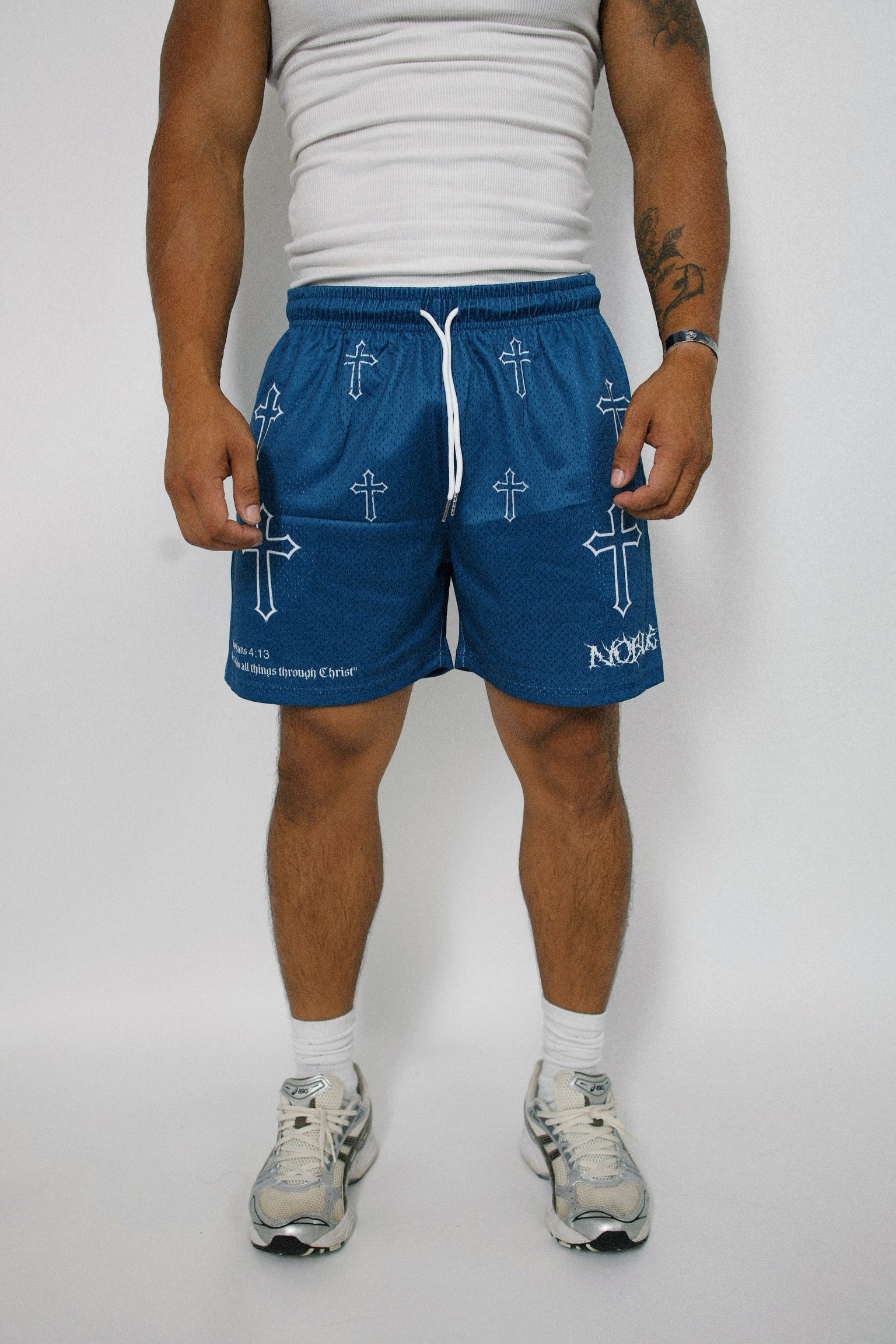 4:13 CROSS 6IN MESH SHORT (BLUE BOLT)