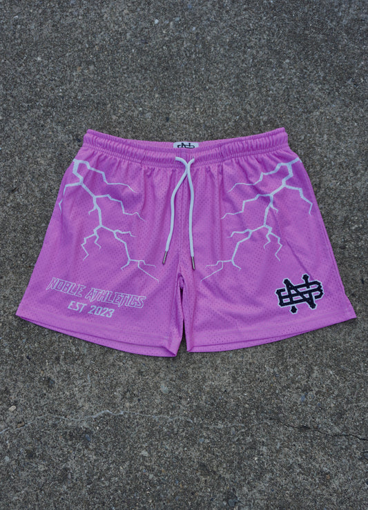 FLASH BOLT MESH SHORTS ( HOT PINK)