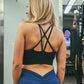 CRISS CROSS SPORTS BRA (JET BLACK)