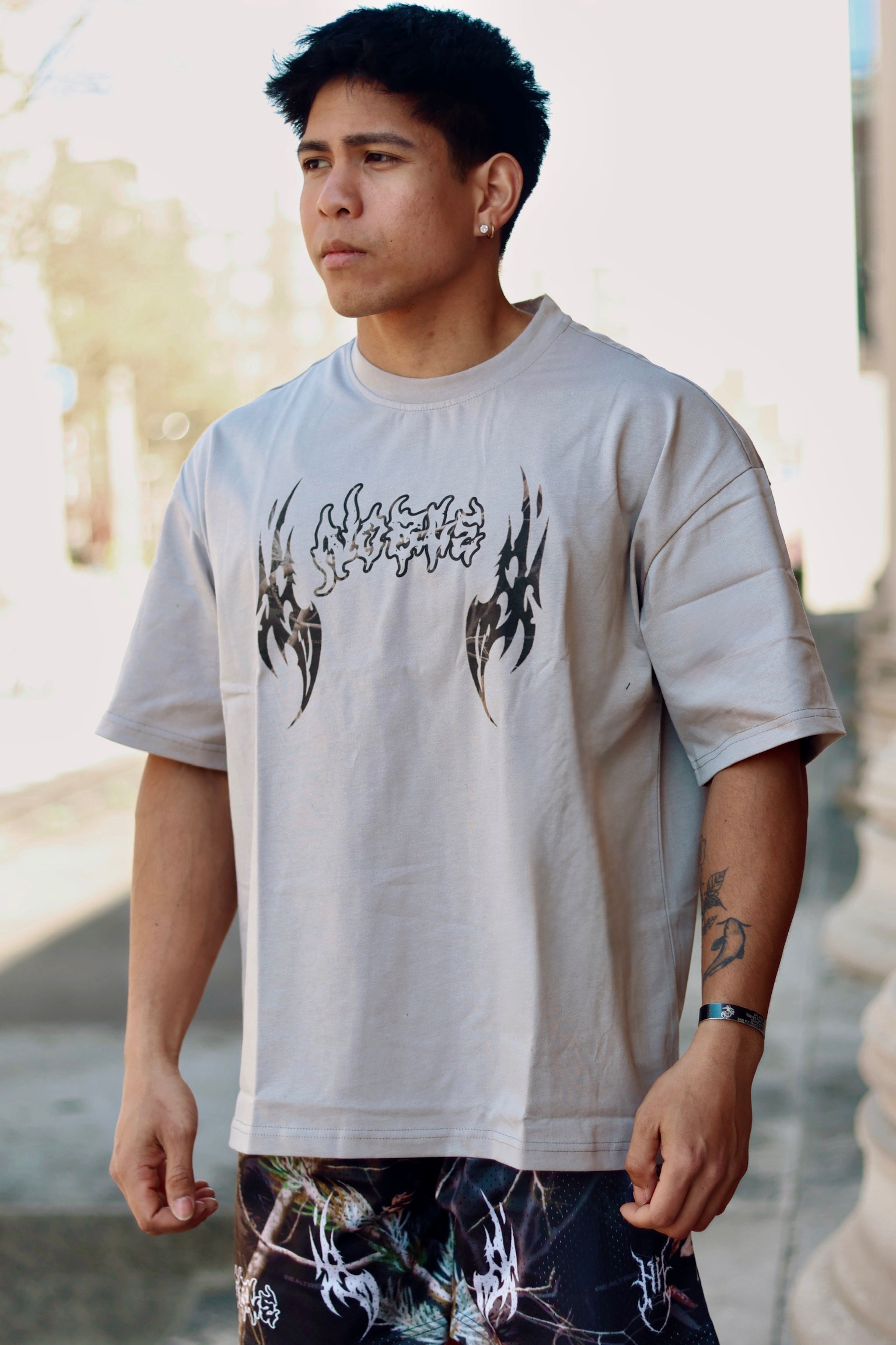 SKULL TEE OYXN CAMO GREY