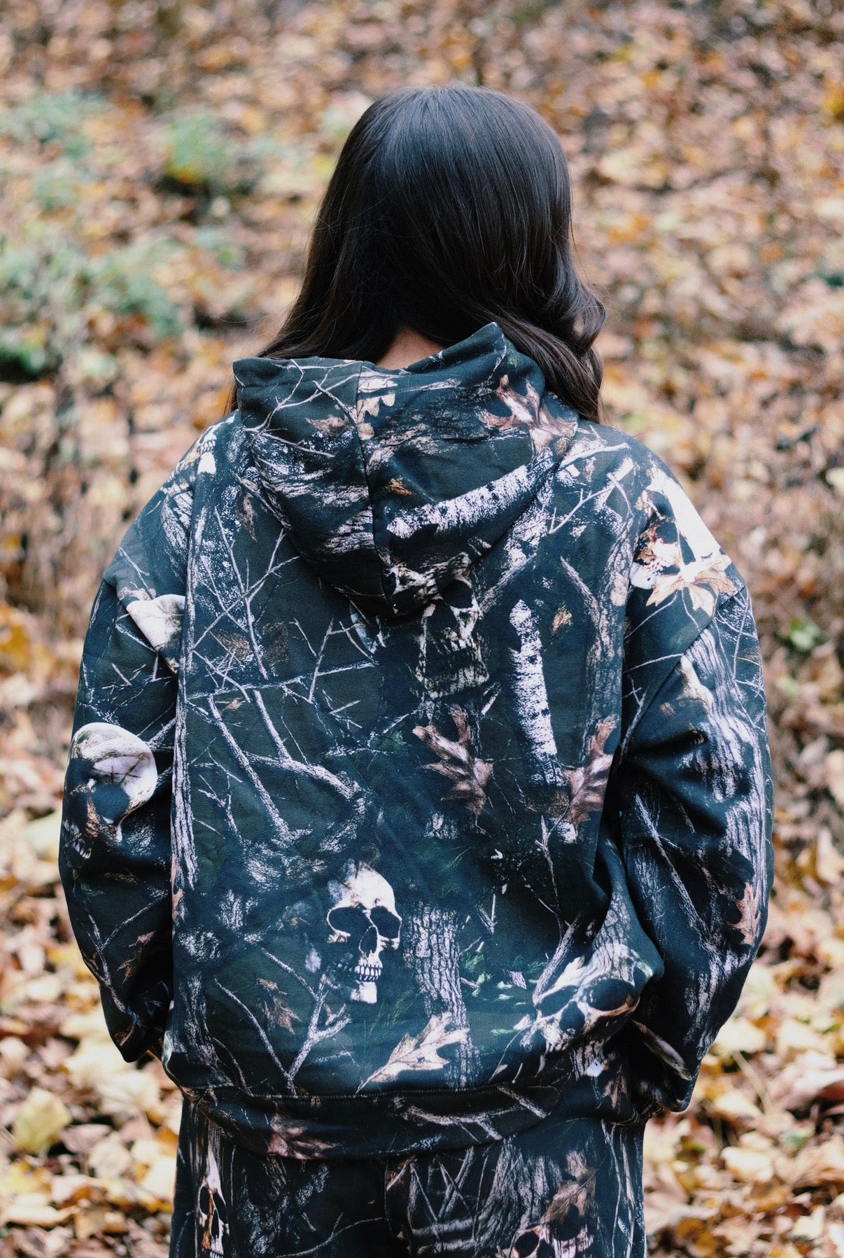 SKULL CAMO HOODIE | DARK OLIVE - noble