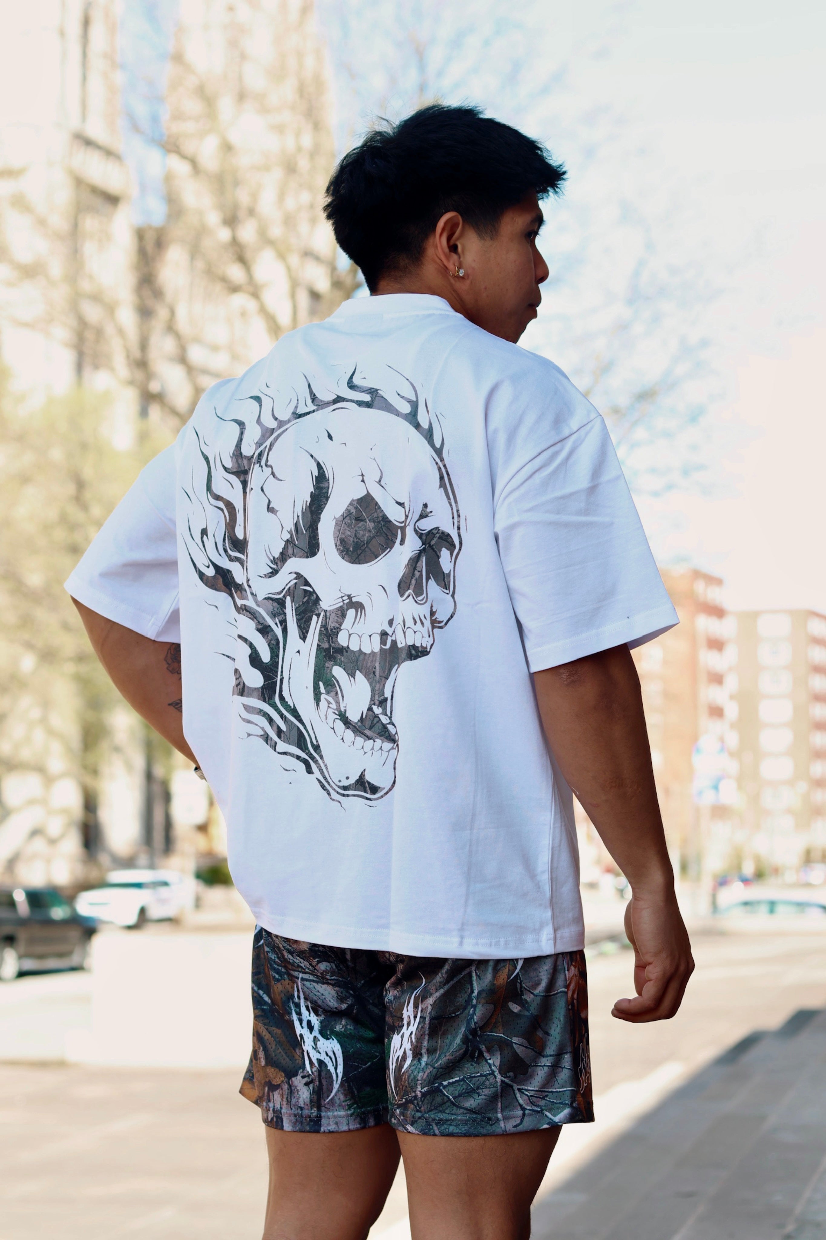 SKULL TEE LIGHT CAMO WHITE