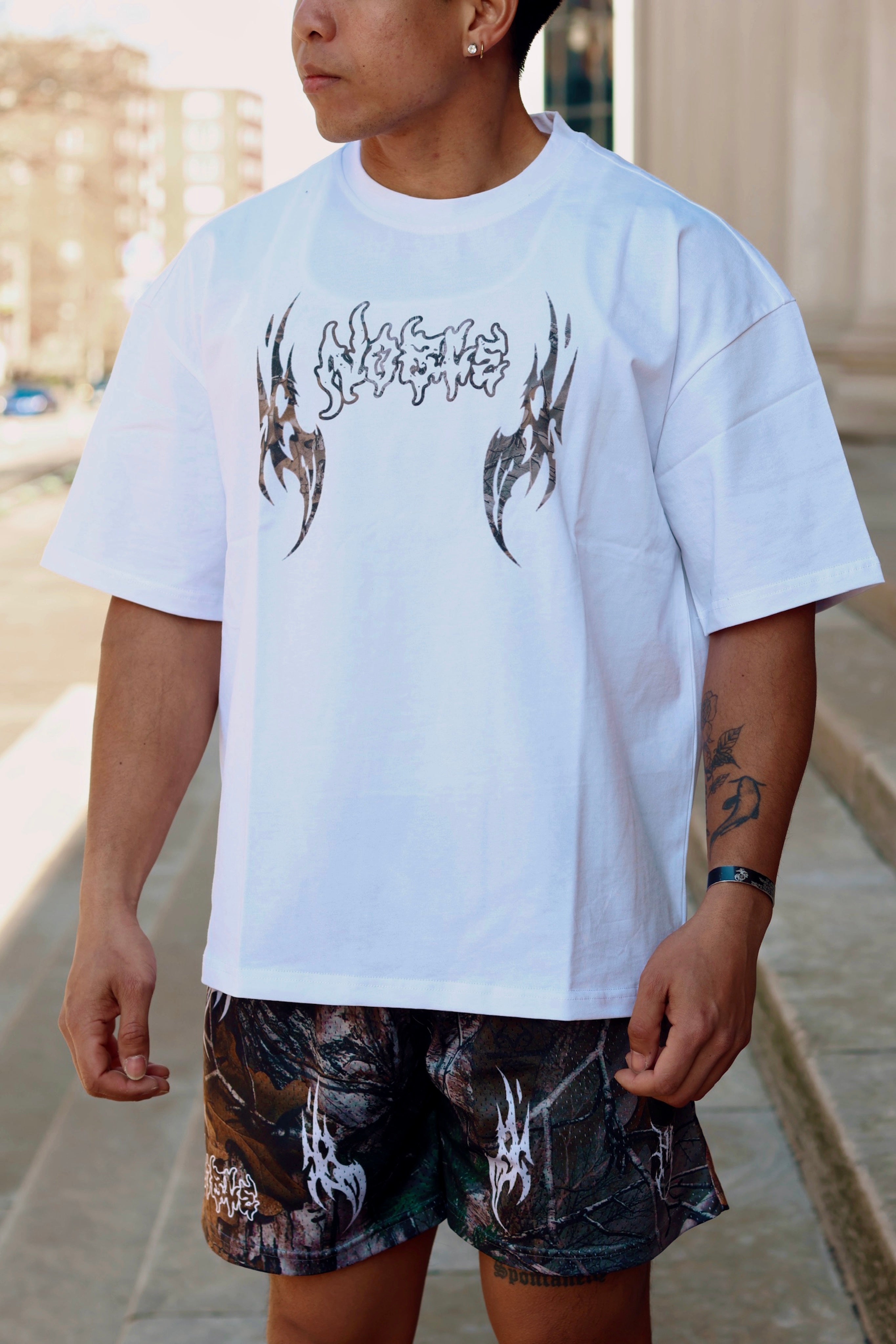 SKULL TEE LIGHT CAMO WHITE