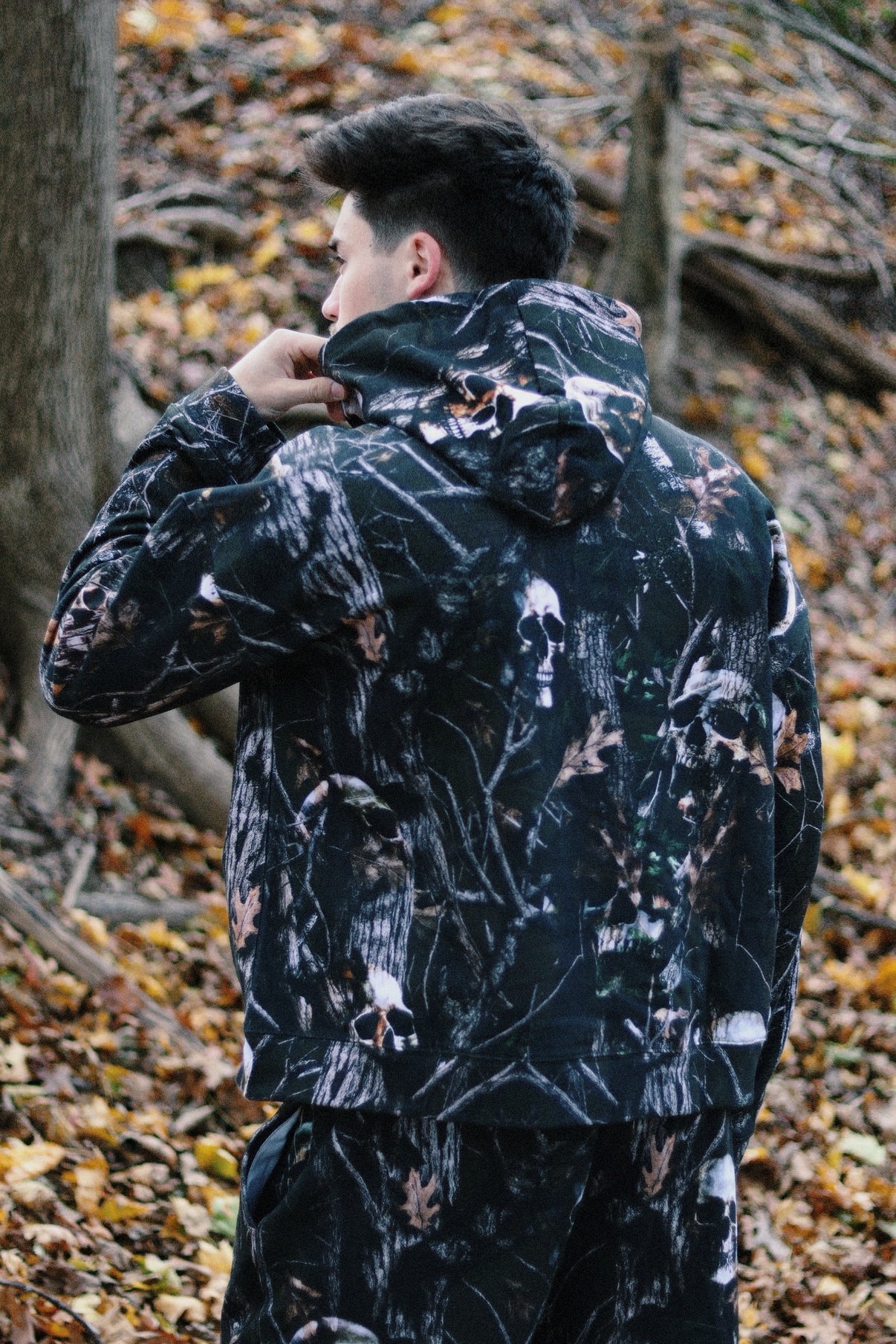 SKULL CAMO HOODIE | DARK OLIVE - noble