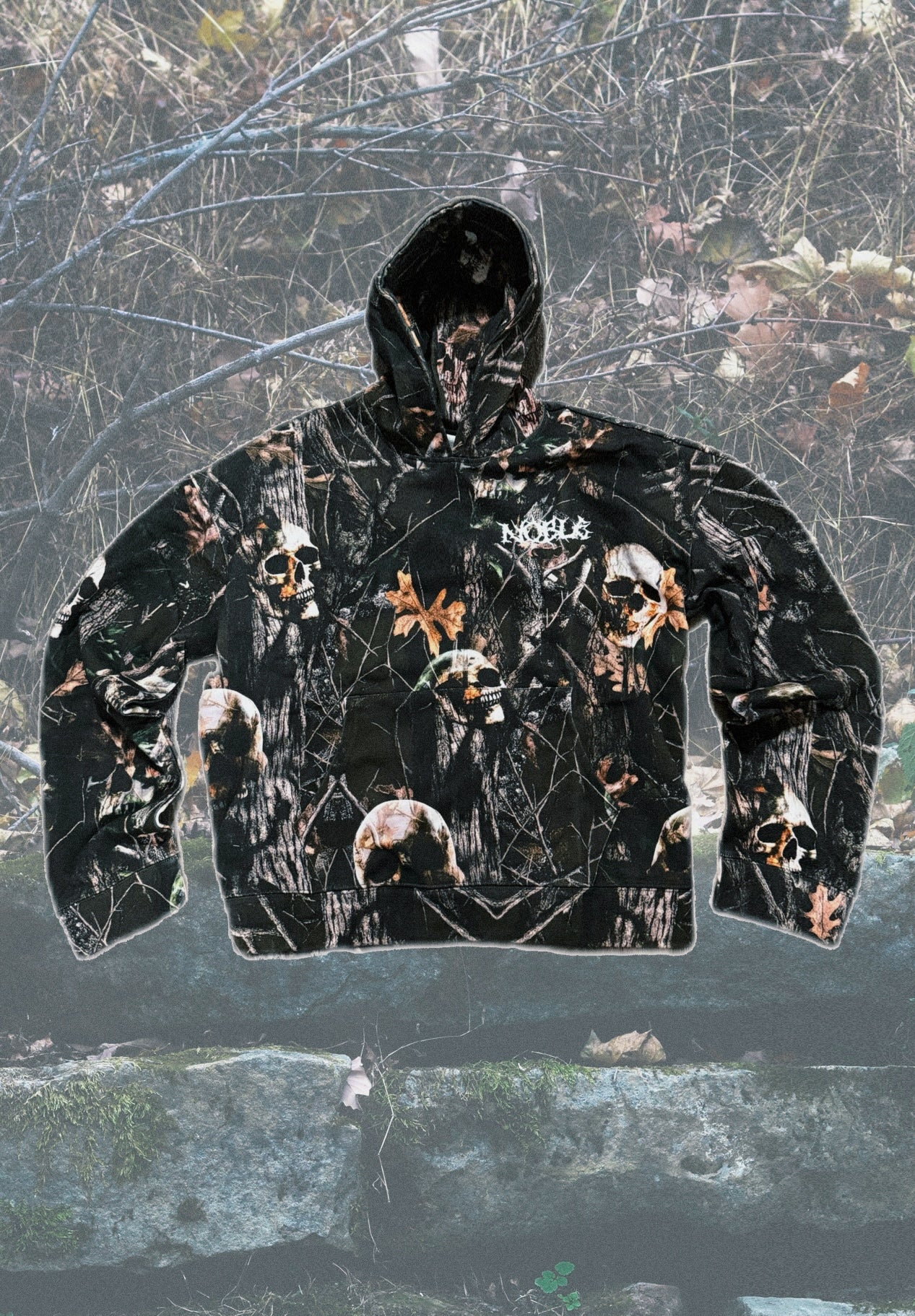 SKULL CAMO HOODIE | DARK OLIVE