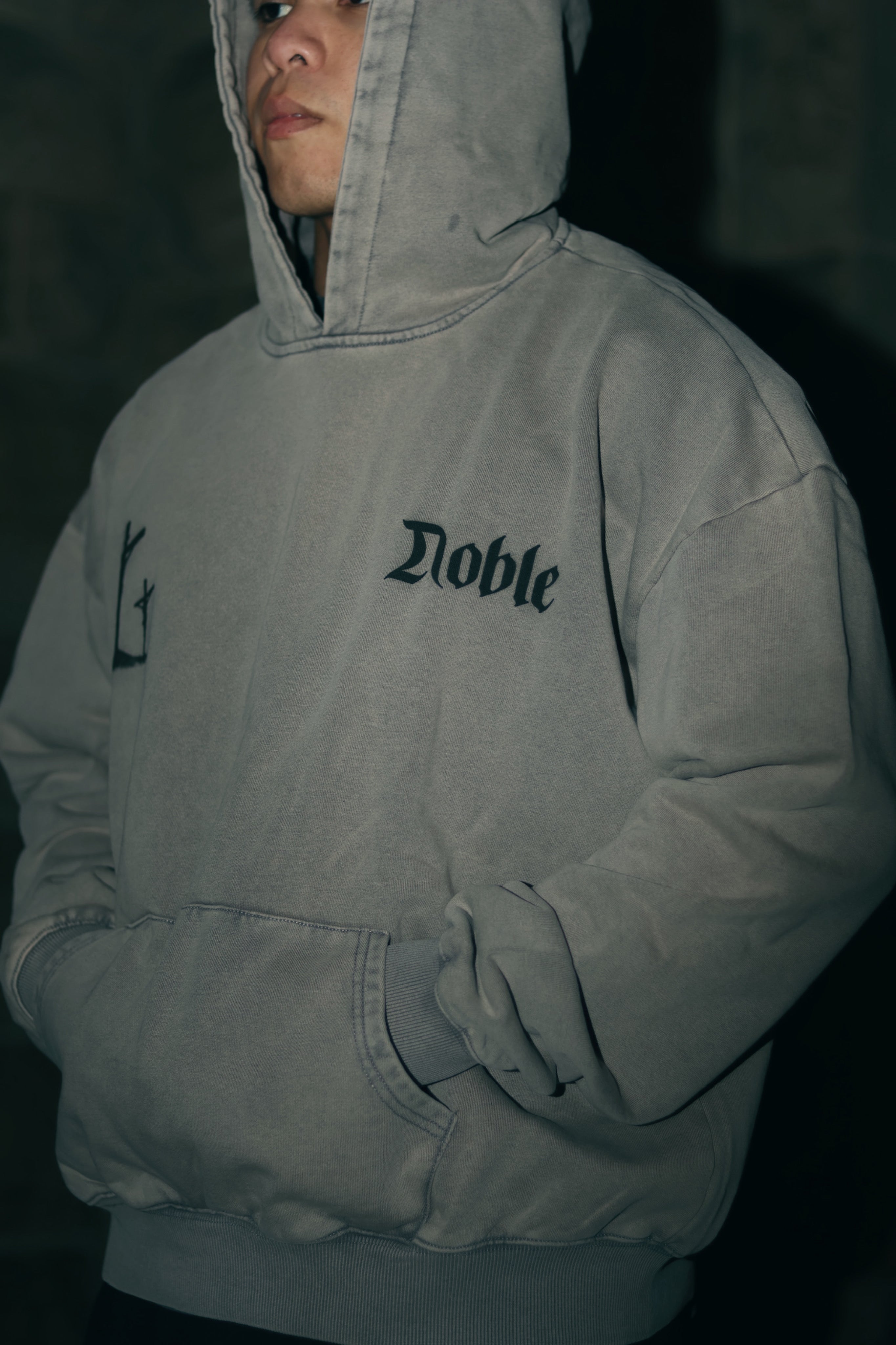 “SOLDIER OF GOD” HOODIE TAN GREY