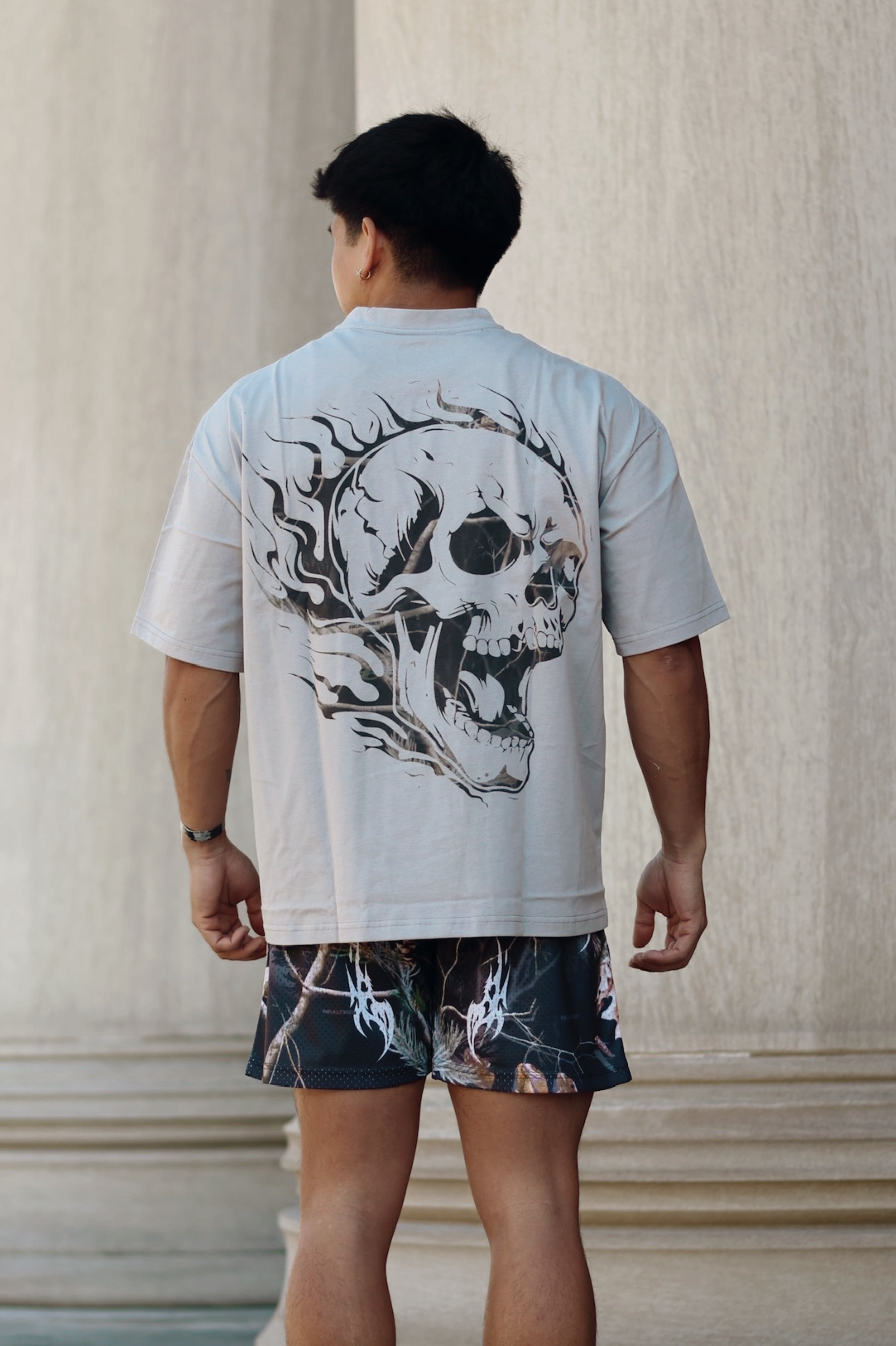 SKULL TEE OYXN CAMO GREY